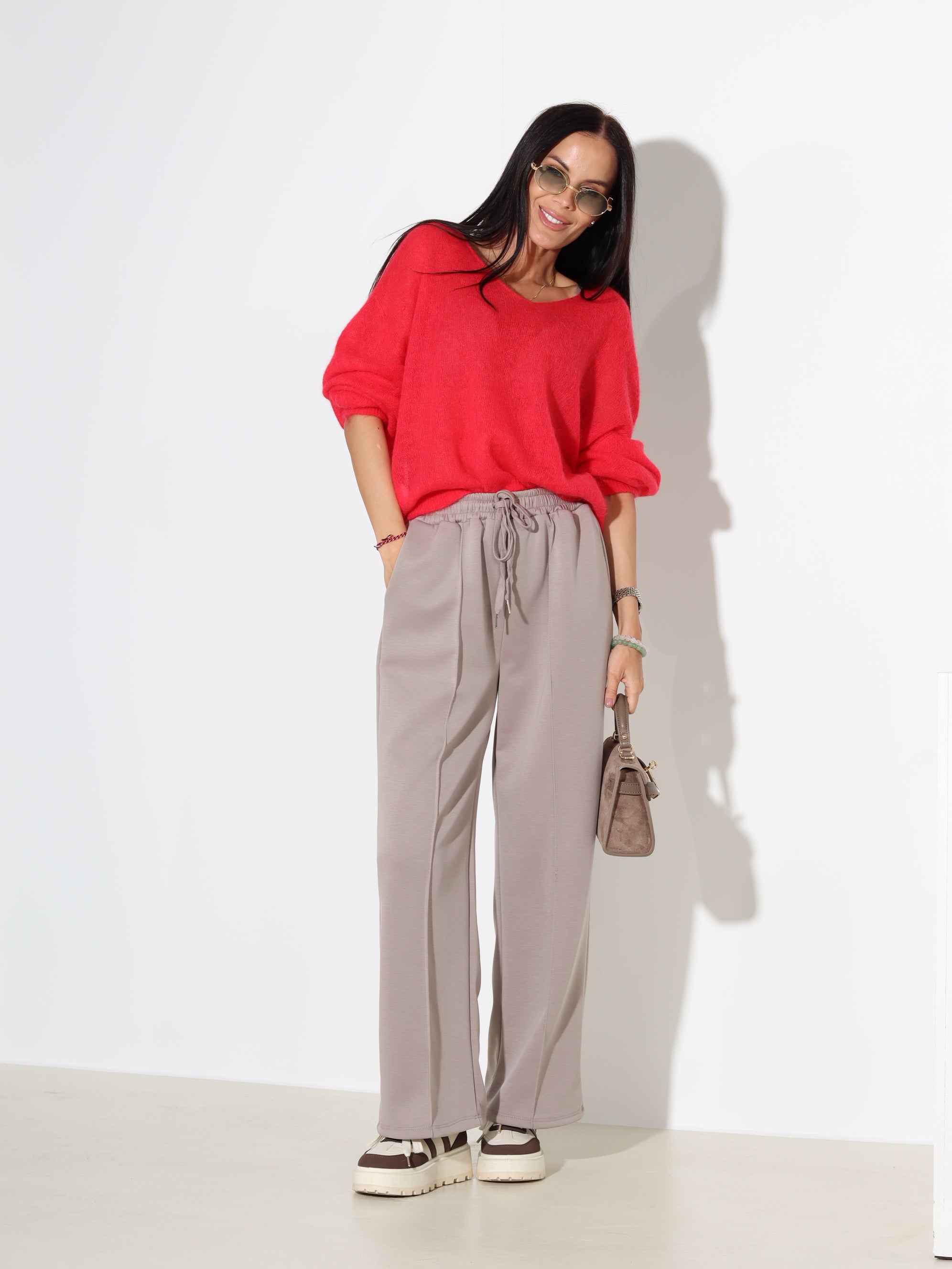 Taupe sportiska stila püksid - 18023