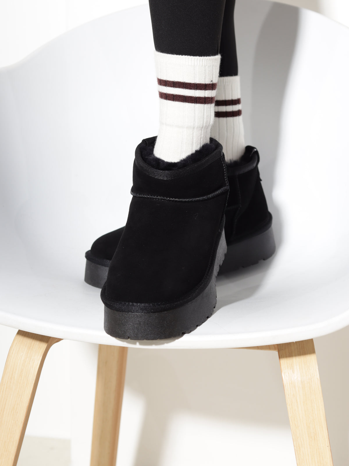 Melni, d/zamšādas 'UGG' tipa zābaki - 21201