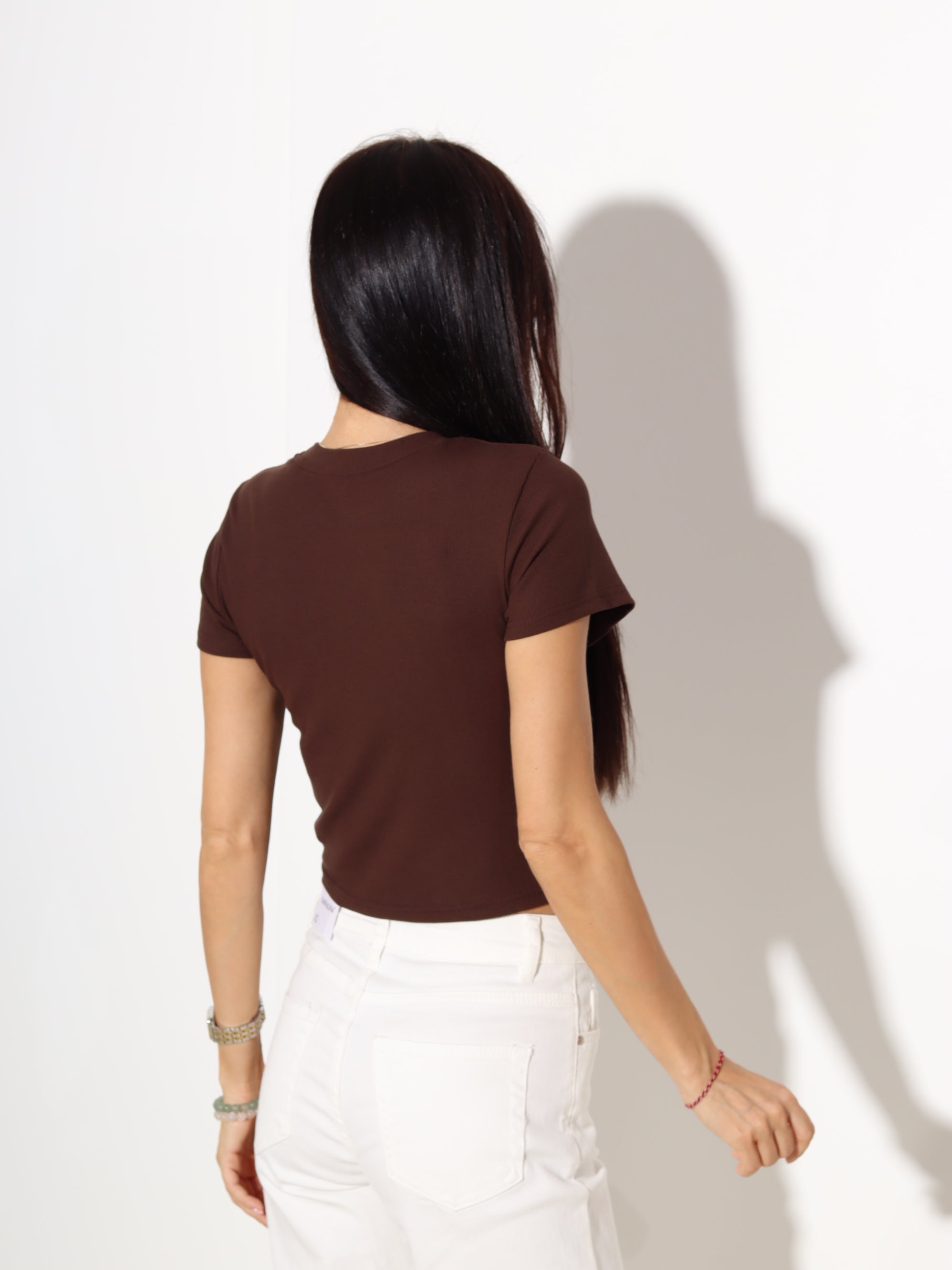 Šoko rievots crop - tops ar īsu piedurkni "Vinceotto" - 20187