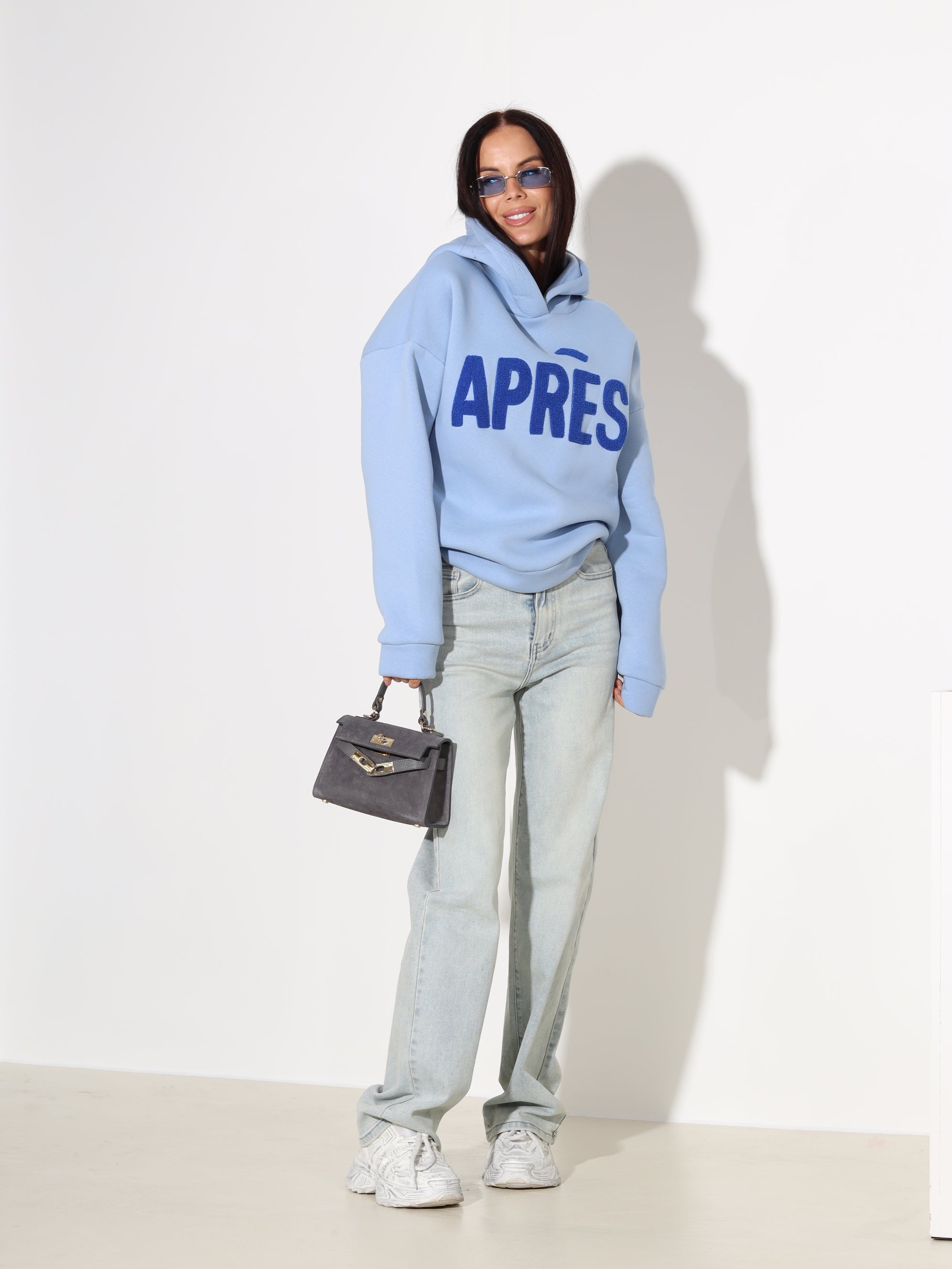 Zils džemperis/hūdijs "Aprēs" - 18033