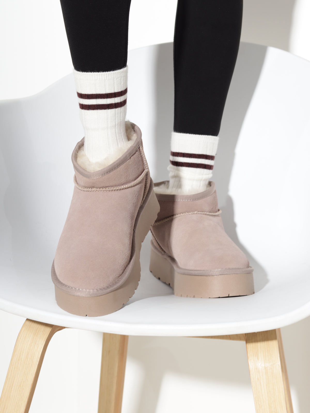 Bēši, d/zamšādas 'UGG' tipa zābaki - 21202