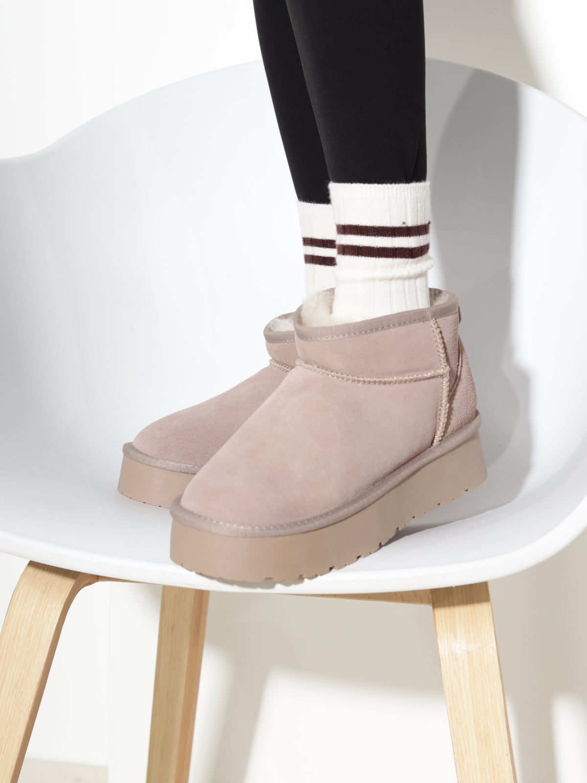 Bēši, d/zamšādas 'UGG' tipa zābaki - 21202