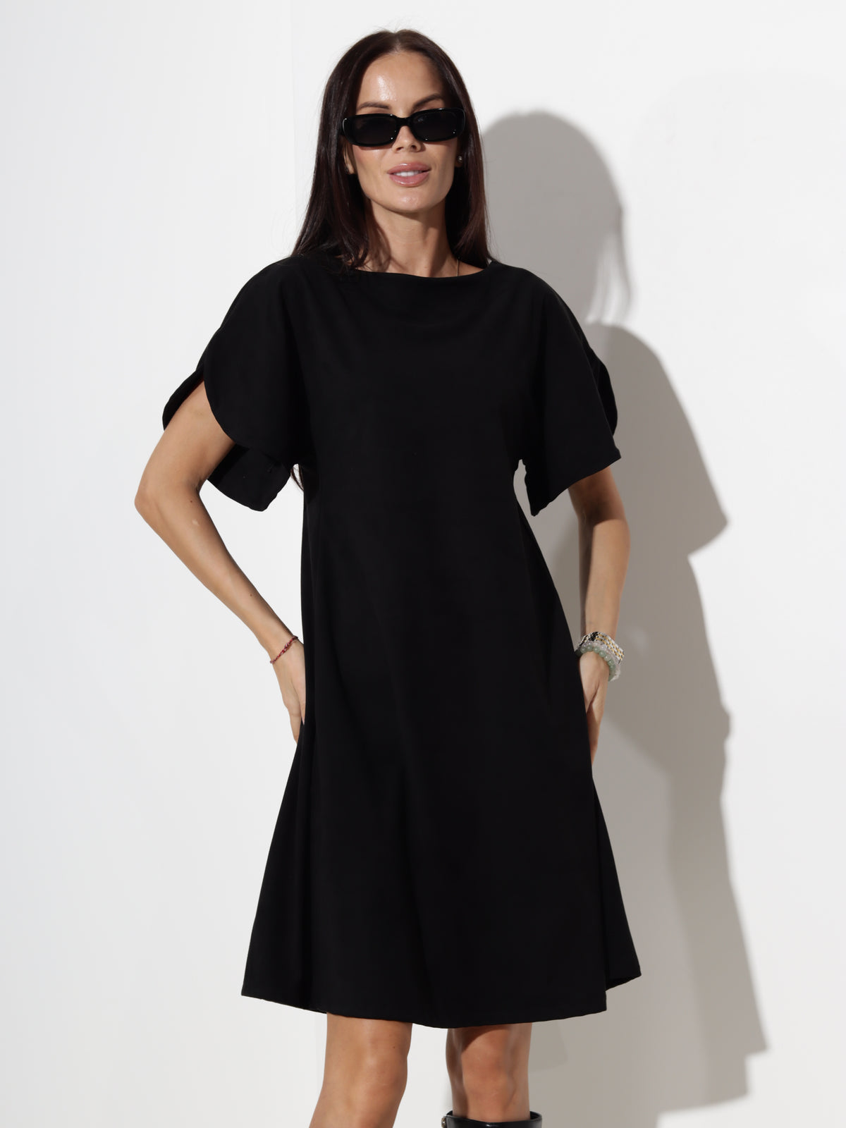 Melna m/zā auduma kleita- 20878