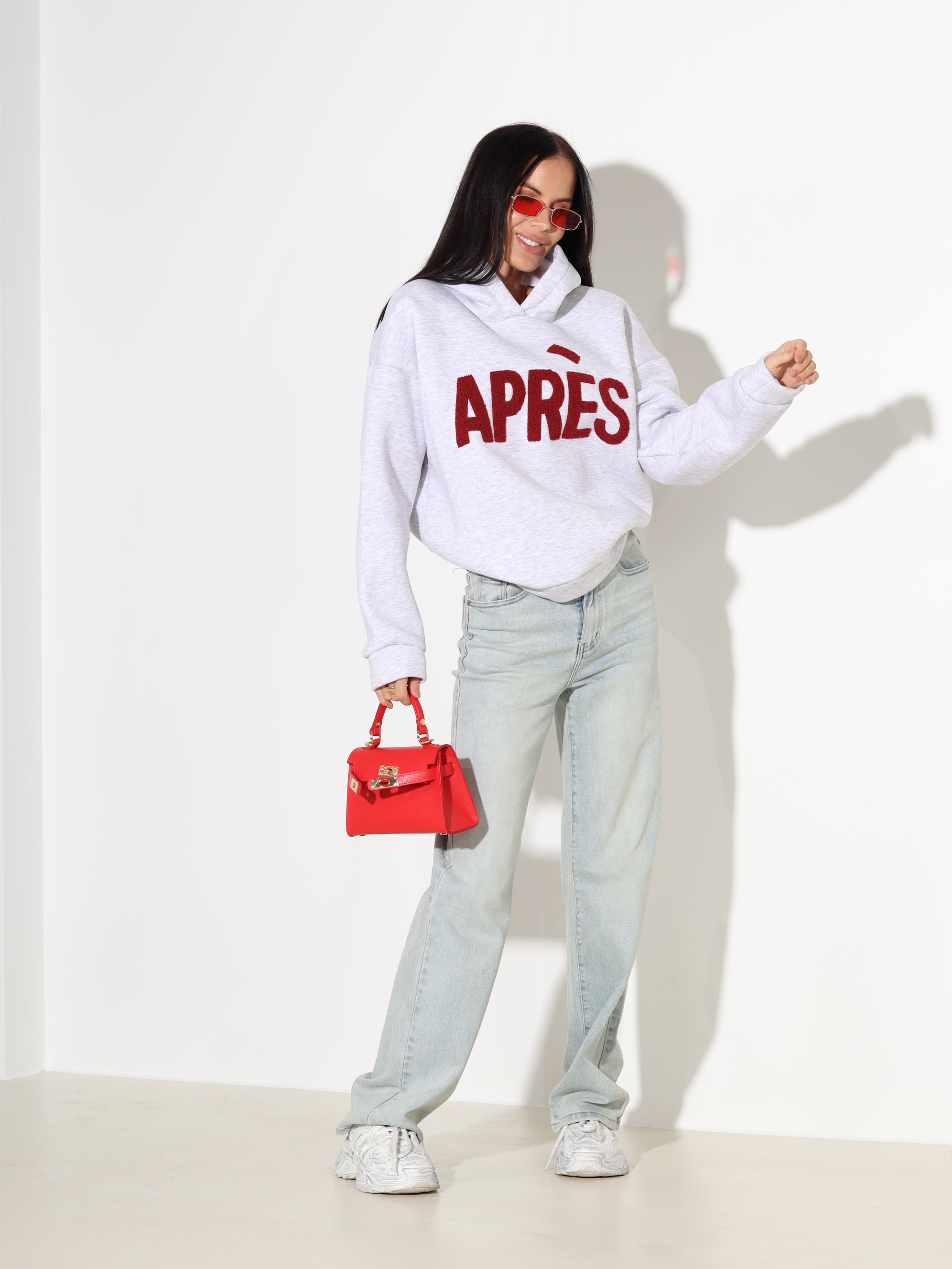 Pelēks džemperis/hūdijs "Aprēs" - 18036