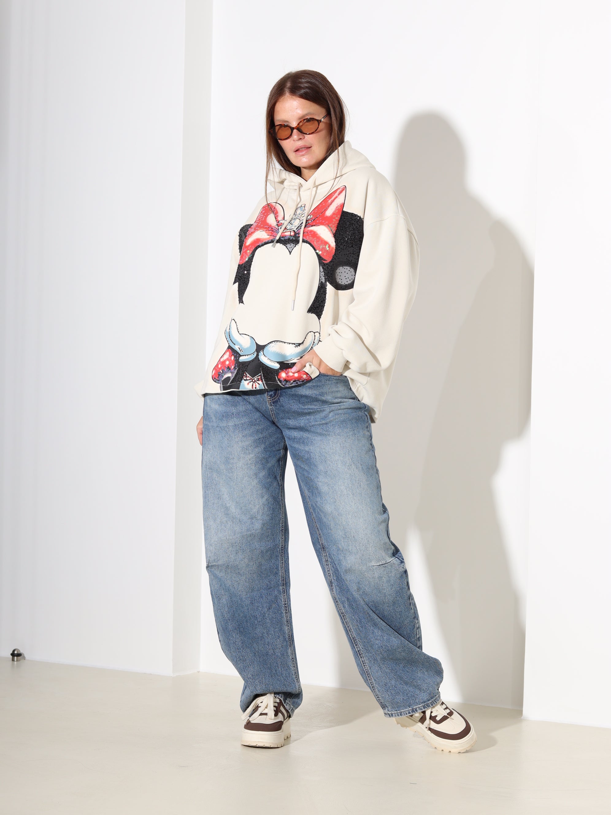 Bēšs džemperis "Minnija" ar kapuci - 18309