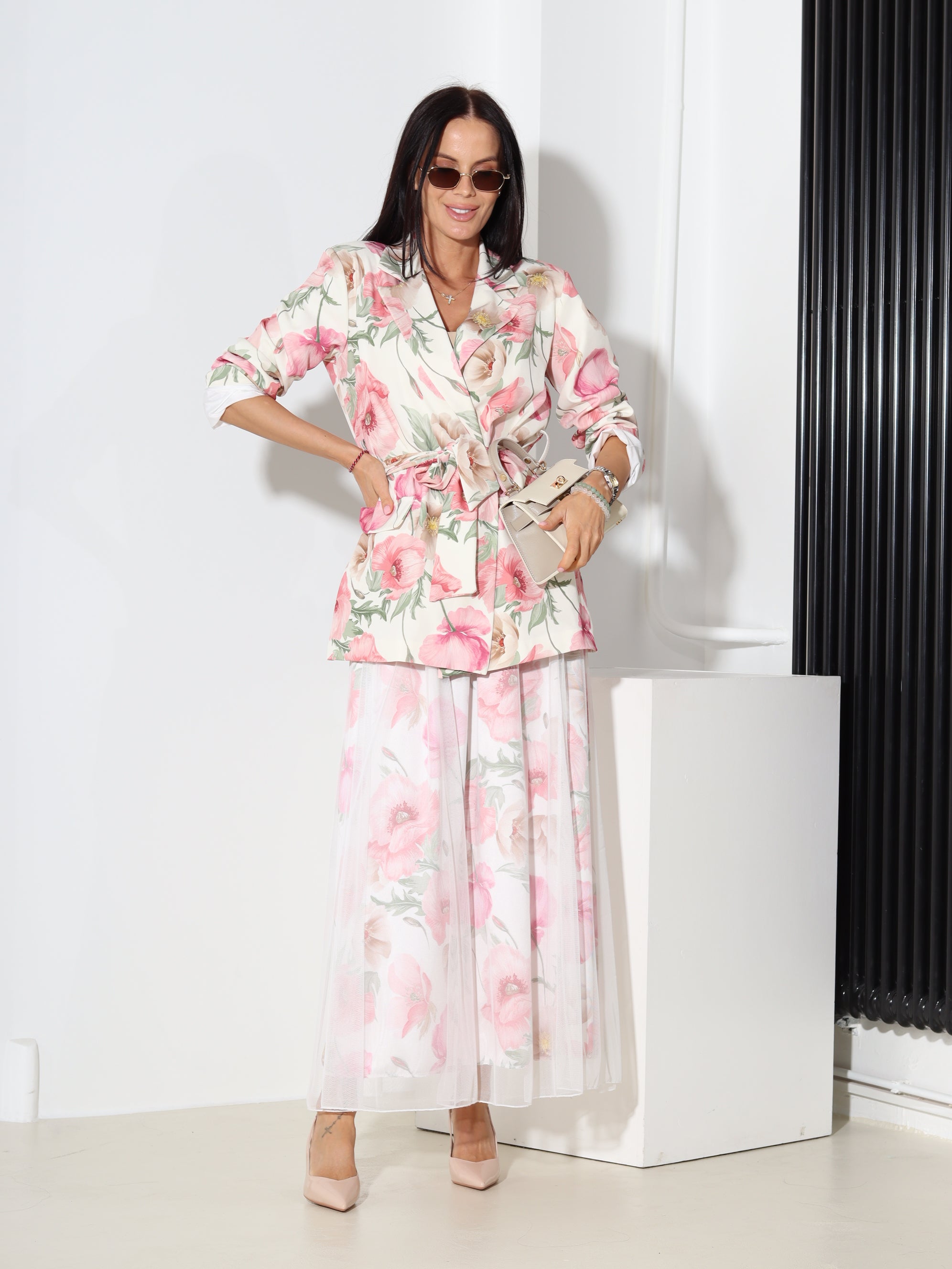 Rozā auduma žakete 'Zieds' - 18562