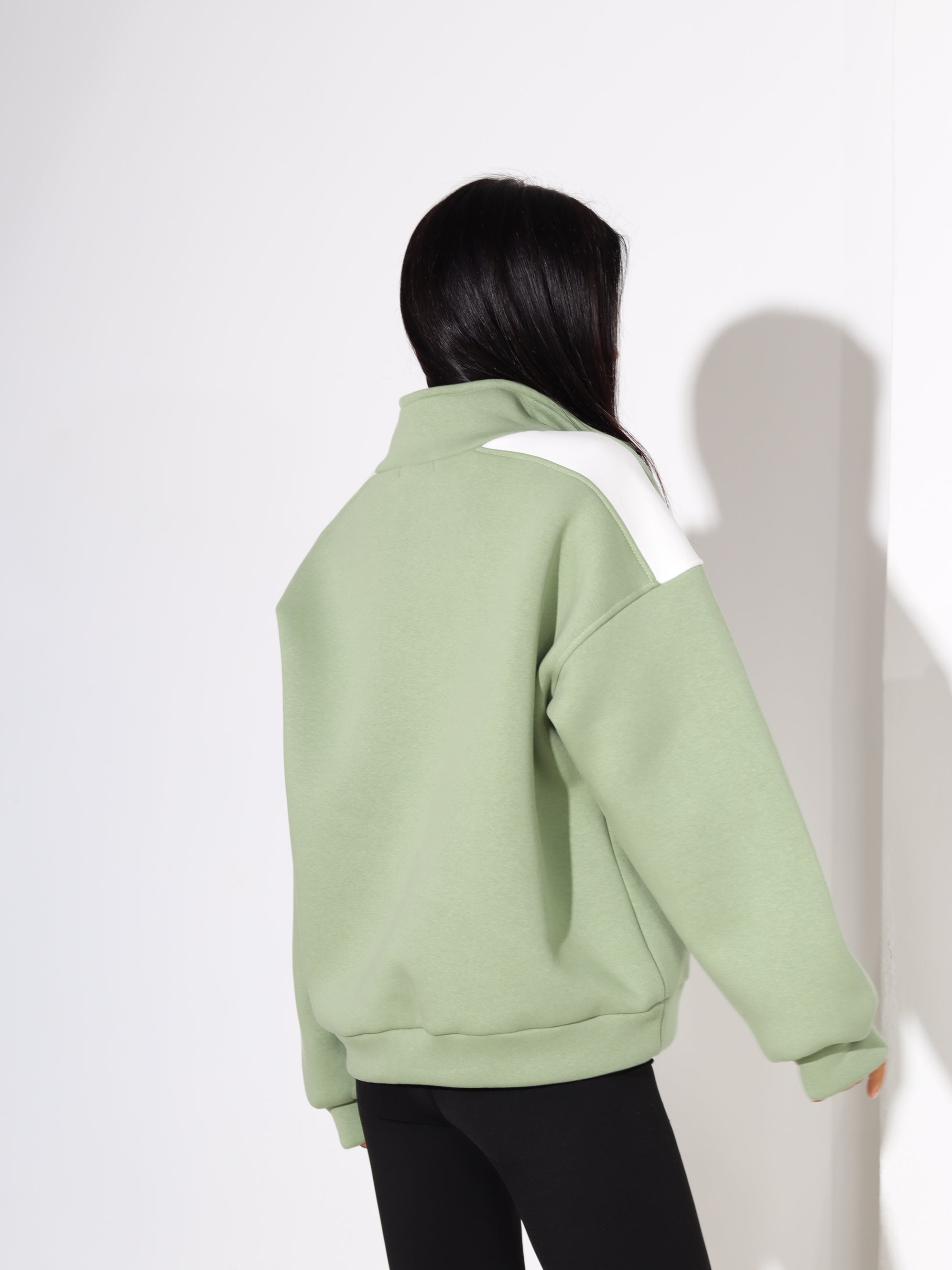 Zaļš džemperis "New York" ar rāvējslēdēju - 17844