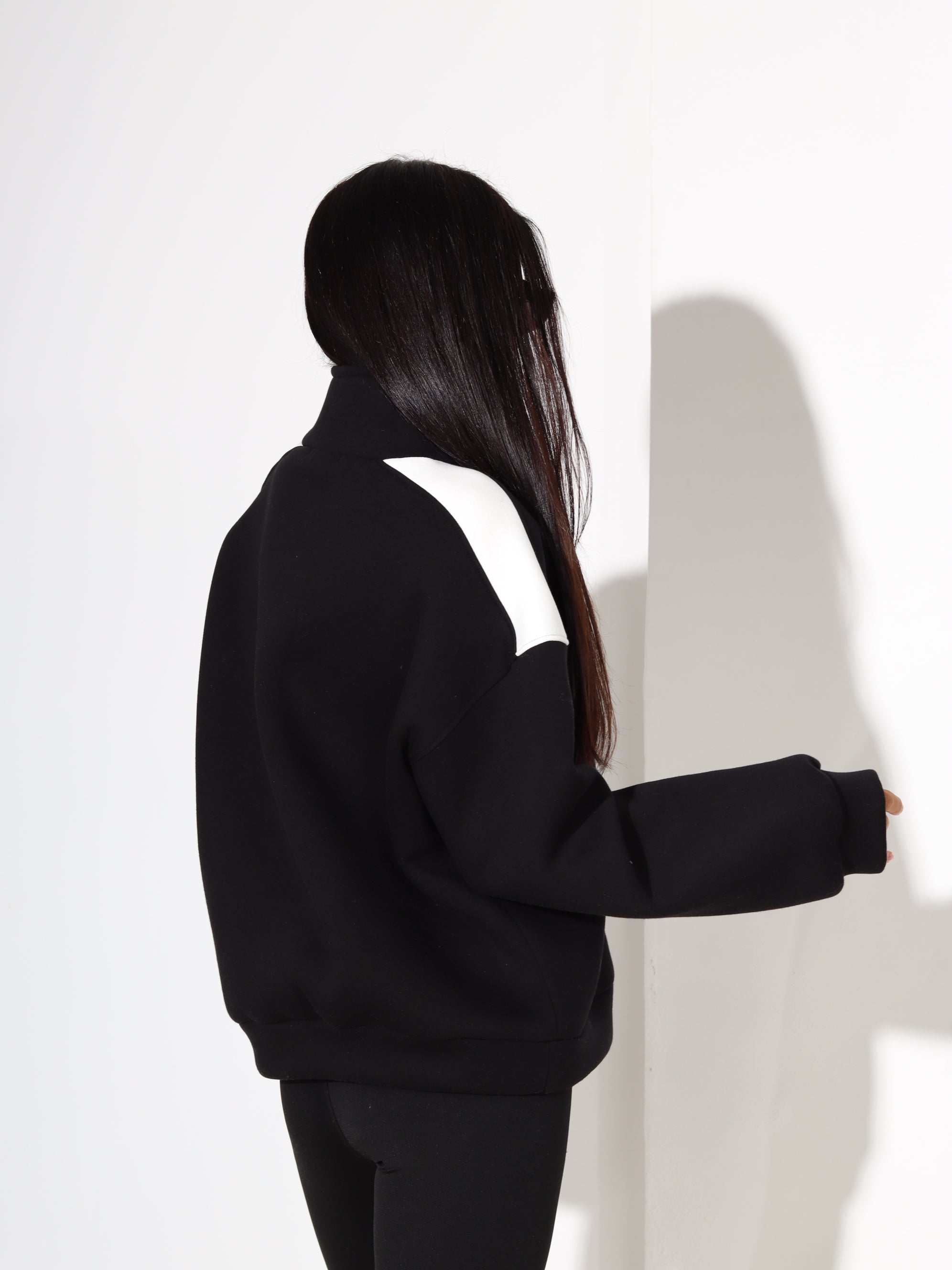 Melns džemperis "New York" ar rāvējslēdzēju - 17842