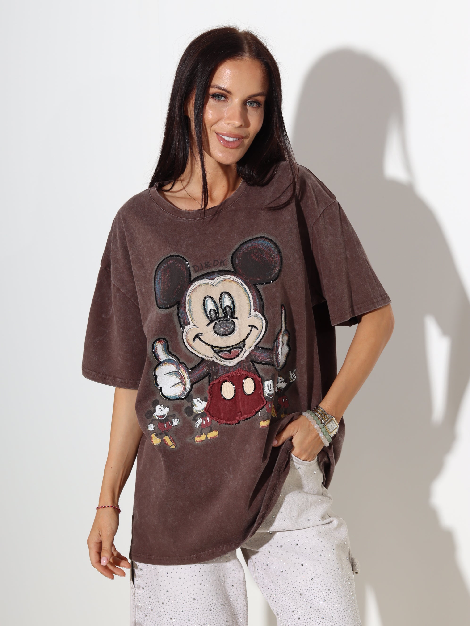 Brūns t-krekls Mickey 'Like' - 20245