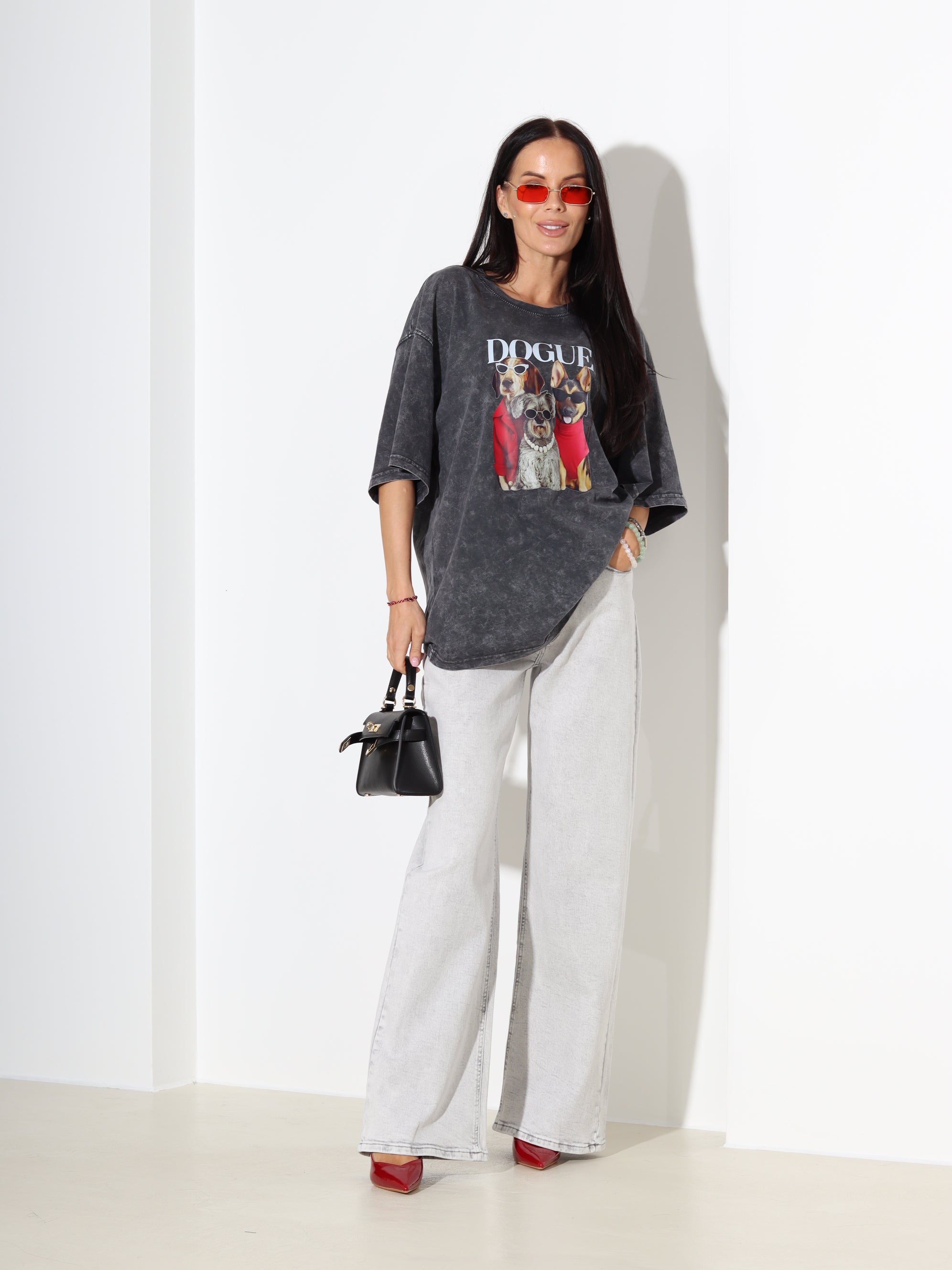 T.pelēks tops ar īsām piedurknēm 'Dogue' - 18314