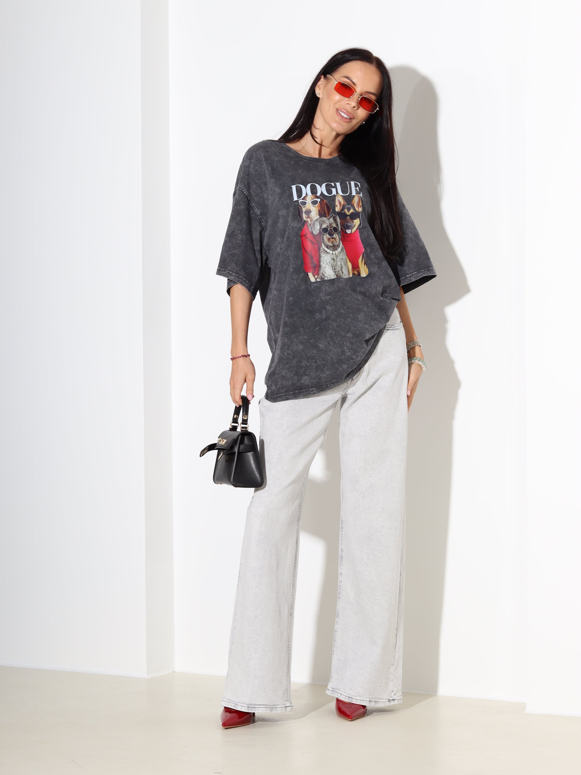 T.pelēks tops ar īsām piedurknēm 'Dogue' - 18314