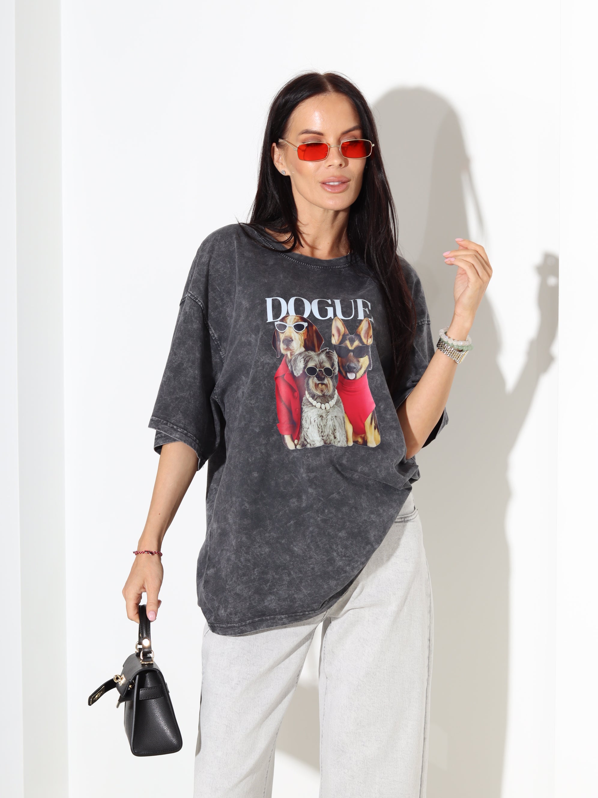 T.pelēks tops ar īsām piedurknēm 'Dogue' - 18314