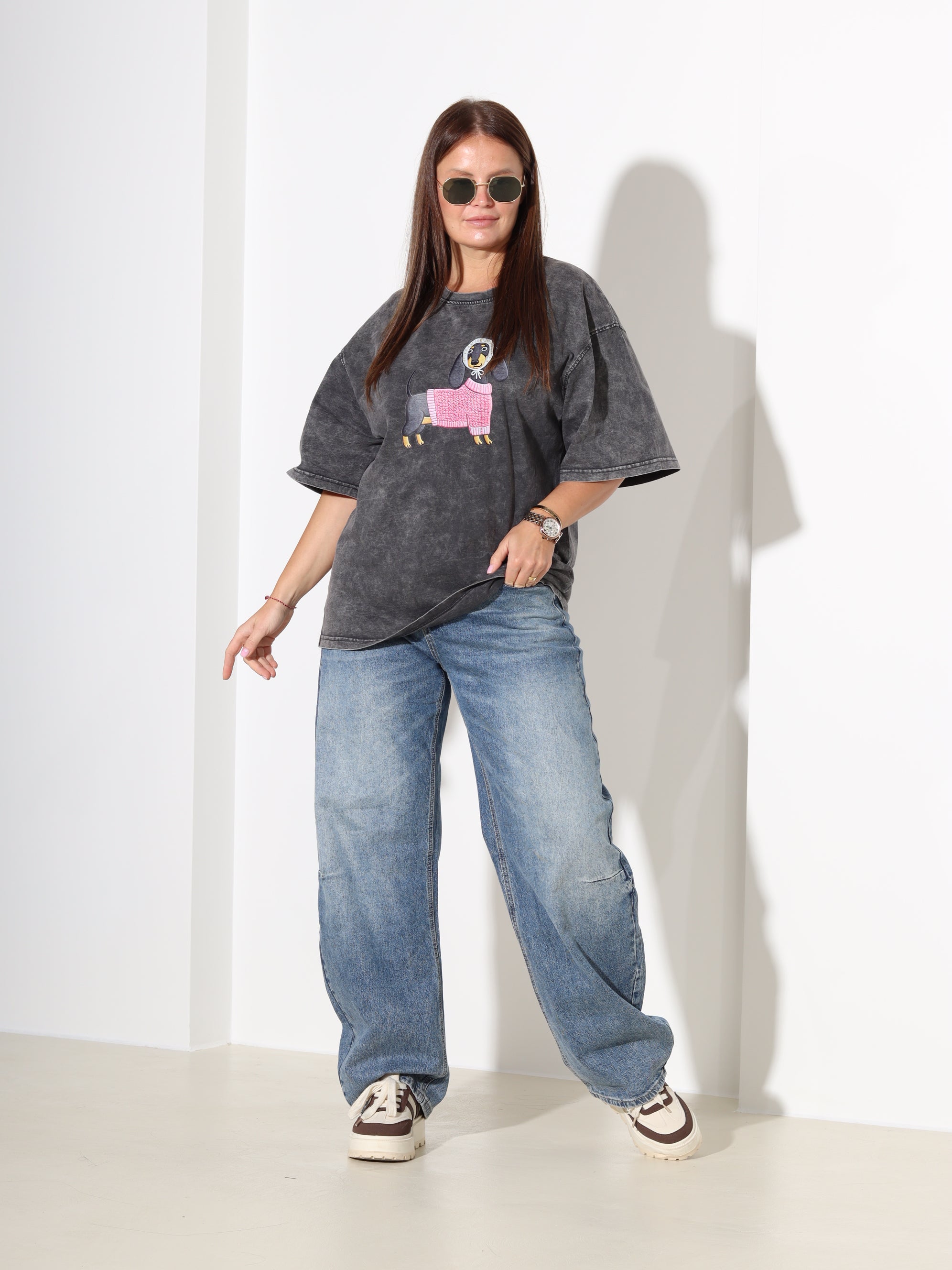 Pelēks tops ar īsām piedurknēm 'Sunītis-Taksītis' - 18318