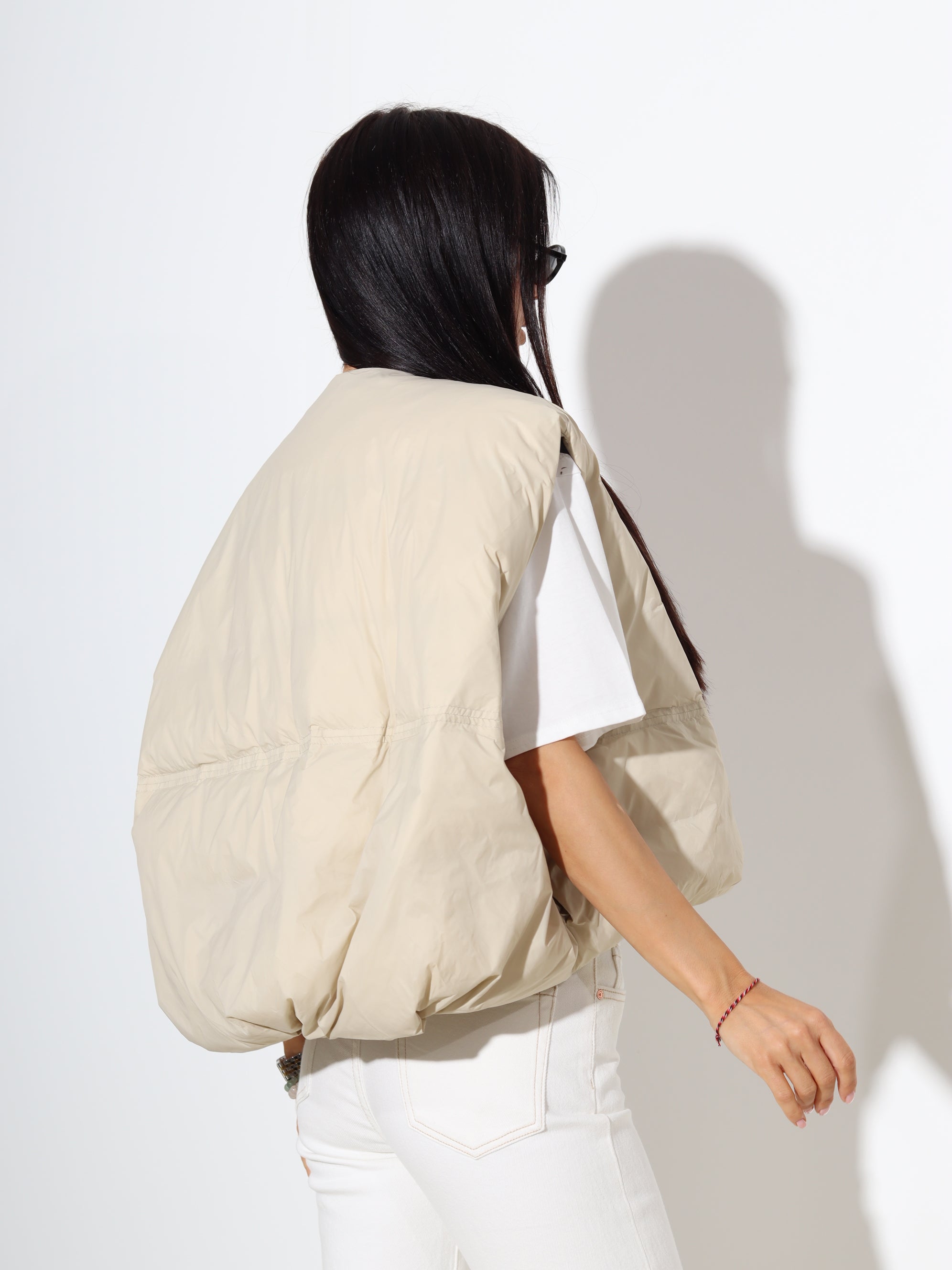 Bēša oversize dūnu veste - 20236