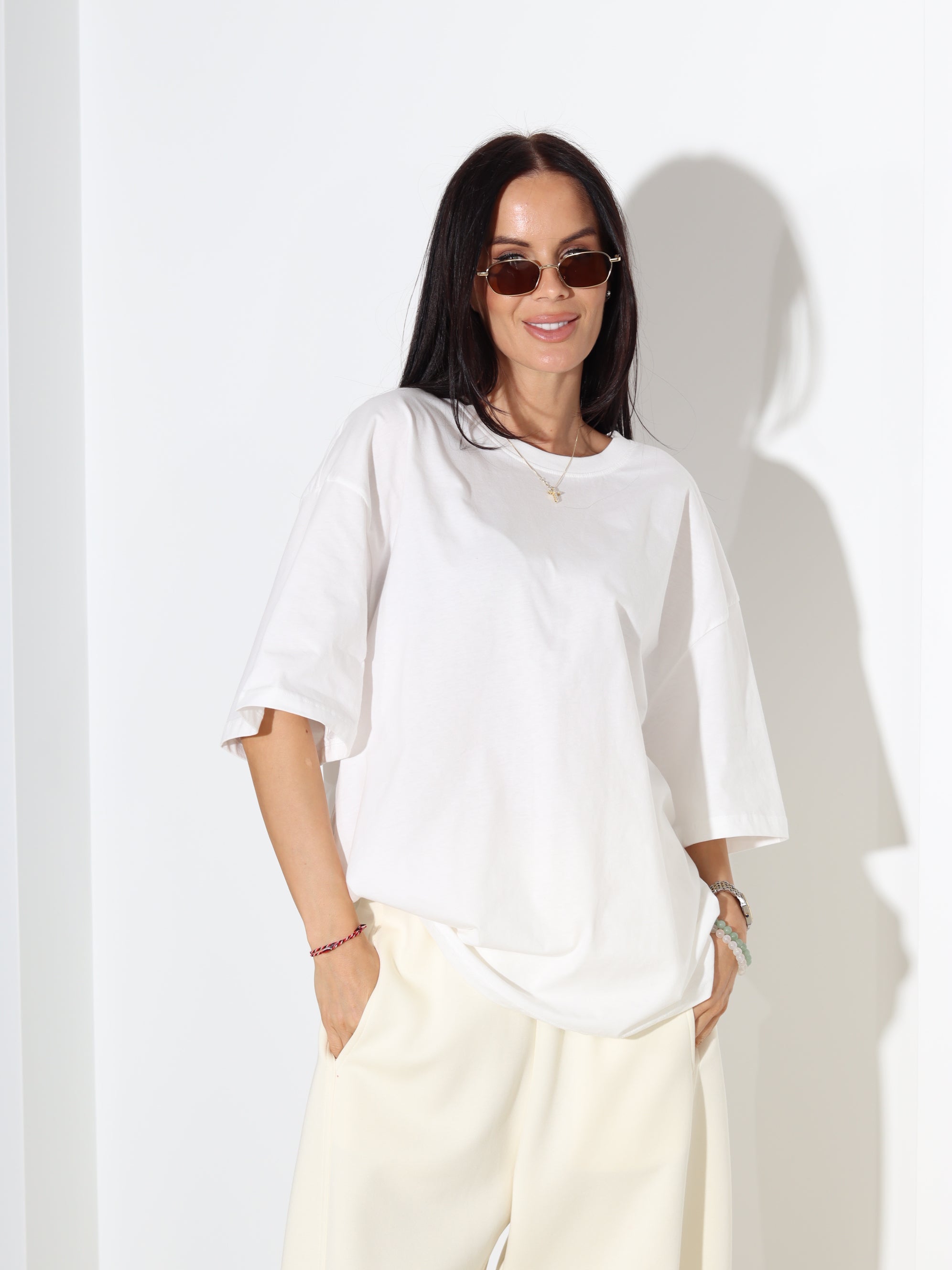 Balts tops ar īsām piedurknēm 'Chamur' - 18312