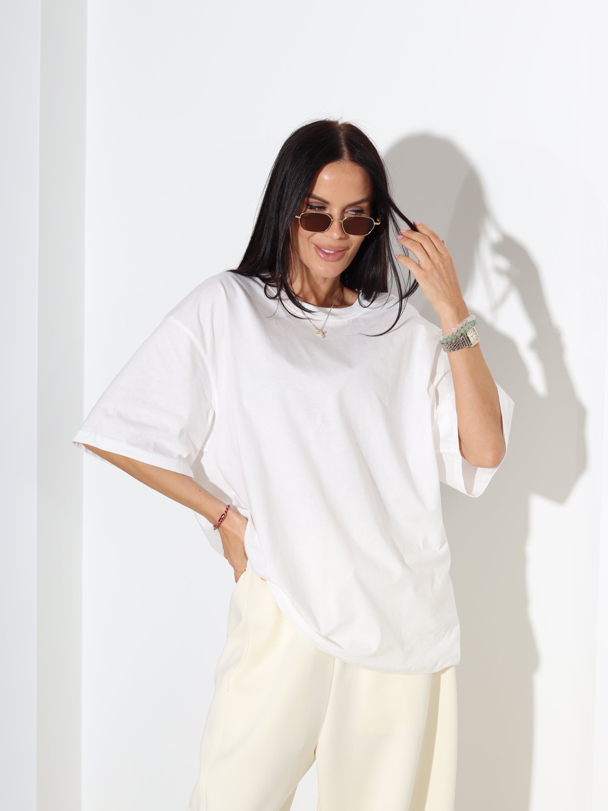 Balts tops ar īsām piedurknēm 'Chamur' - 18312