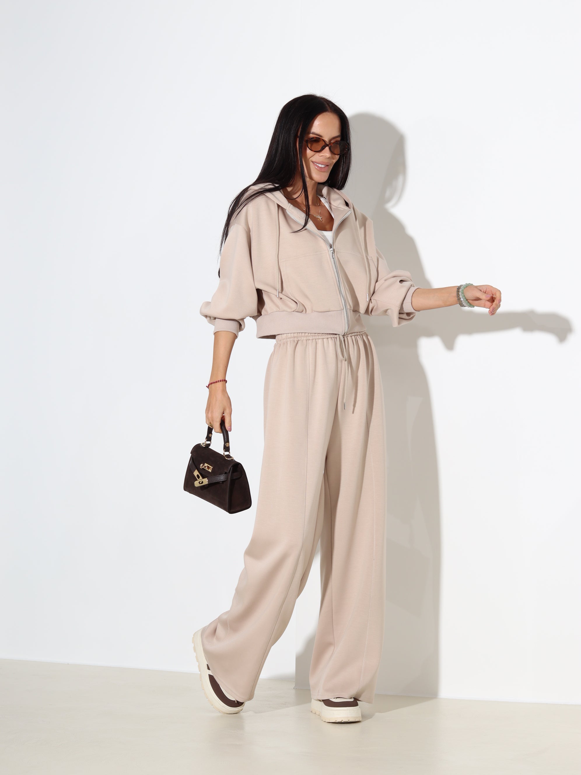 Bēšs 2daļīgs komplekts, sportlik stil - 18063