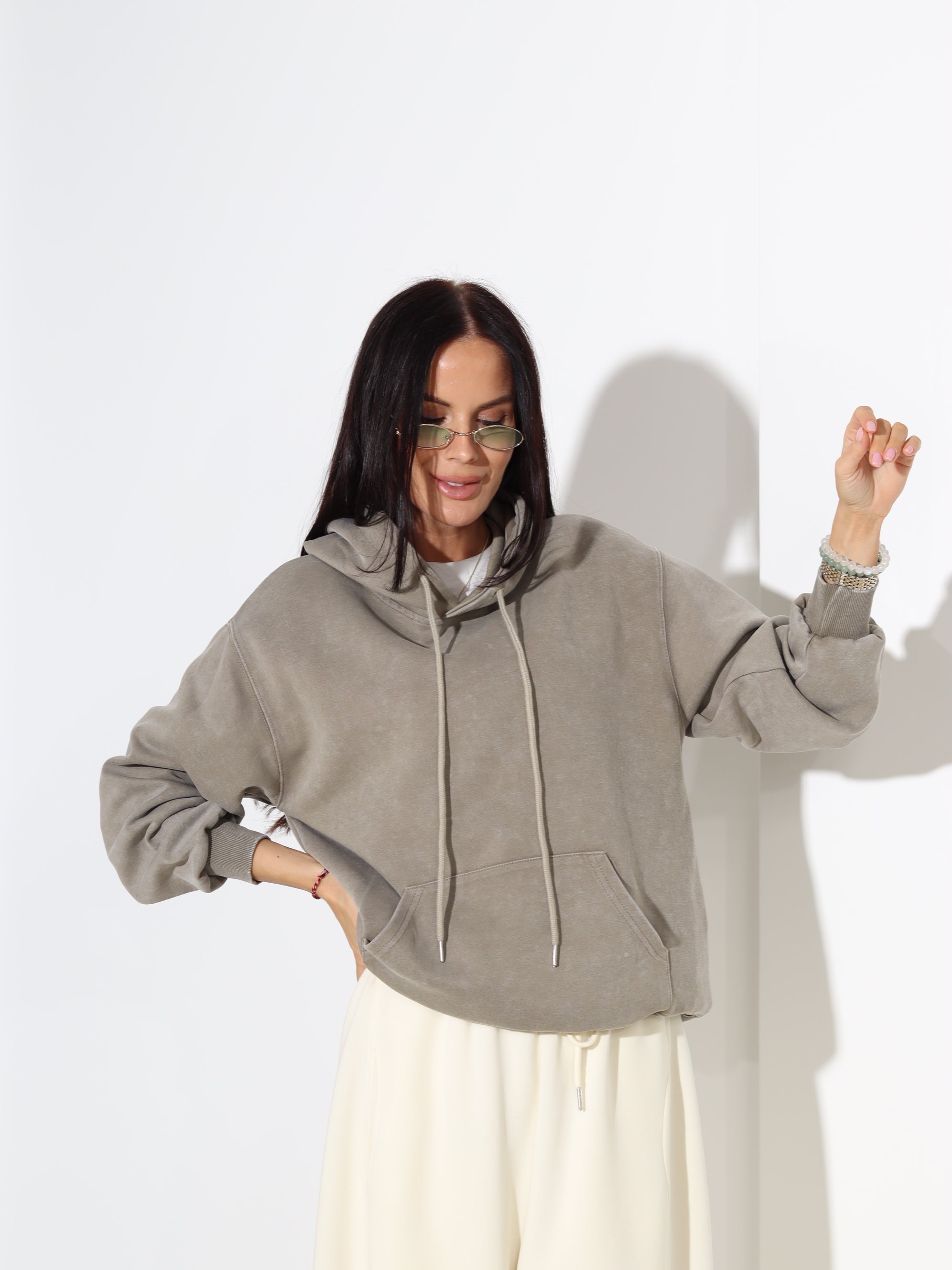 Zaļš batikots džemperis/hūdijs - 18351