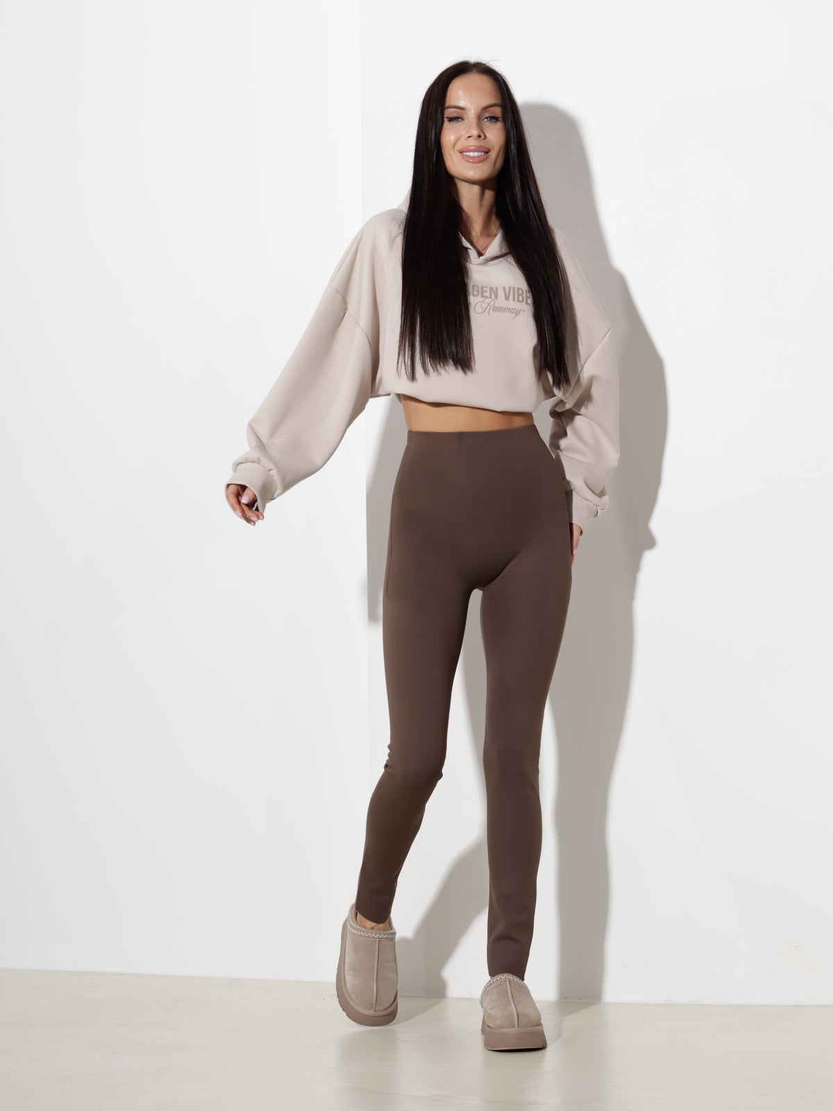 Brūni, siltināti legingi 'Lapsiņa', extra long - 21288
