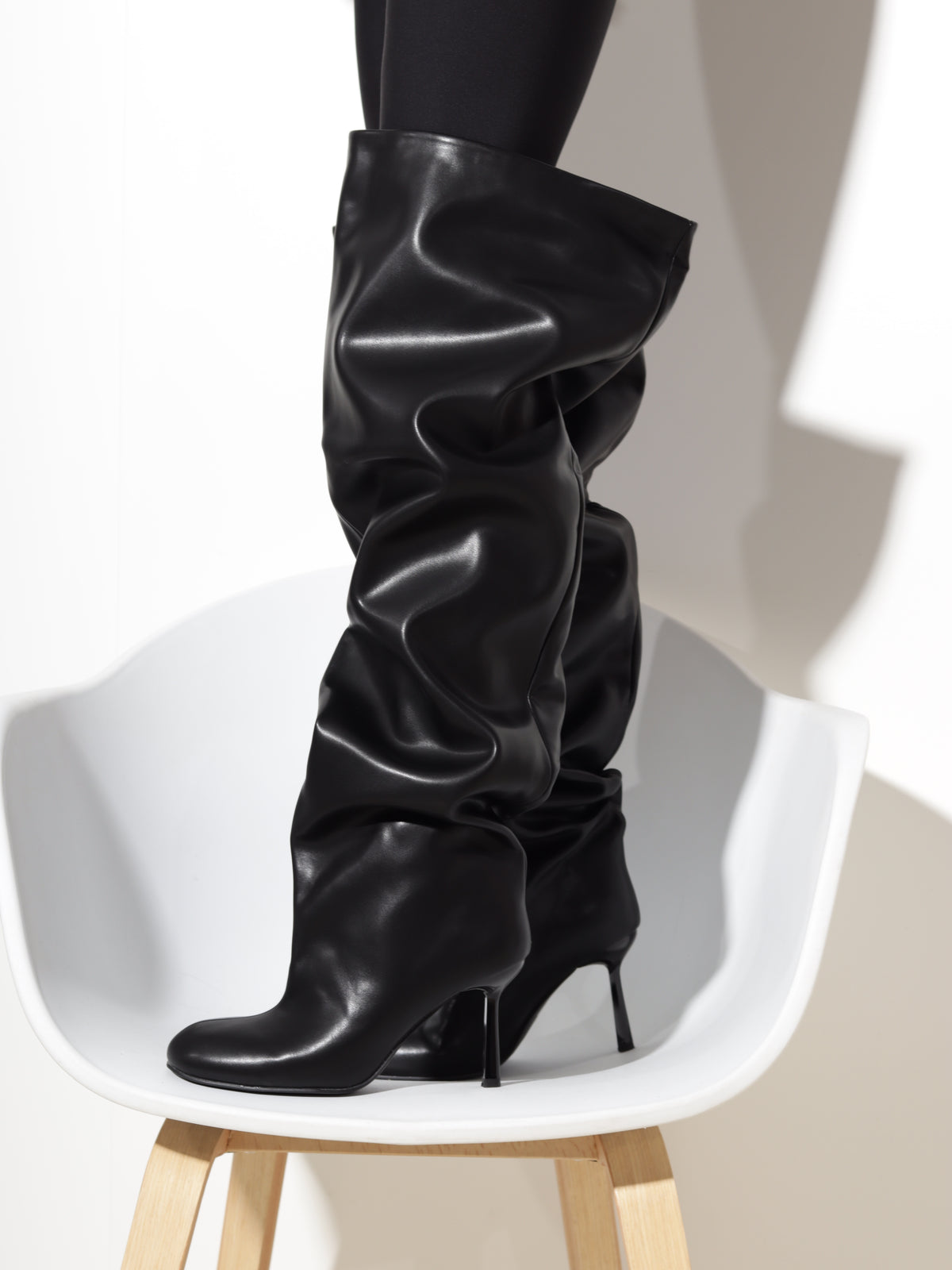 Melni m/ā zābaki "2in1 Over the knee "- 20957