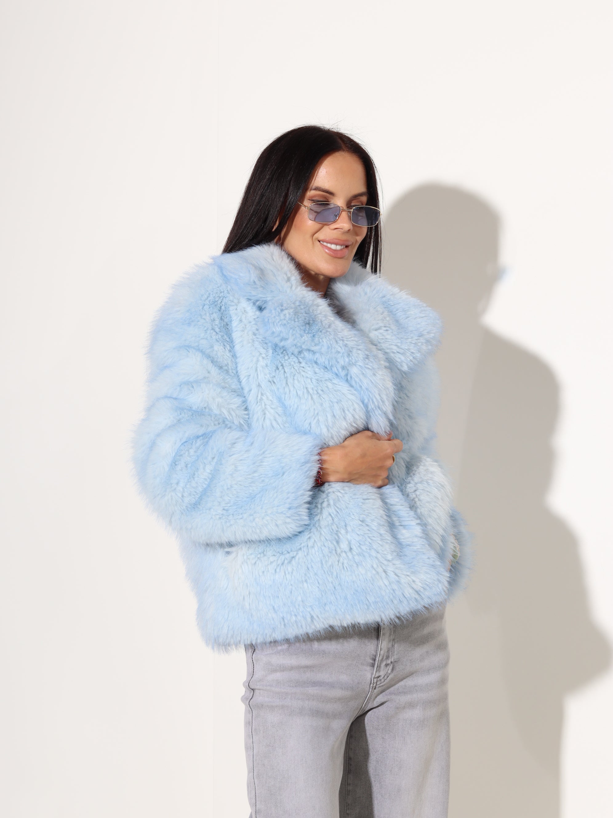 Debess zilā tonī īss kažoks - 18082