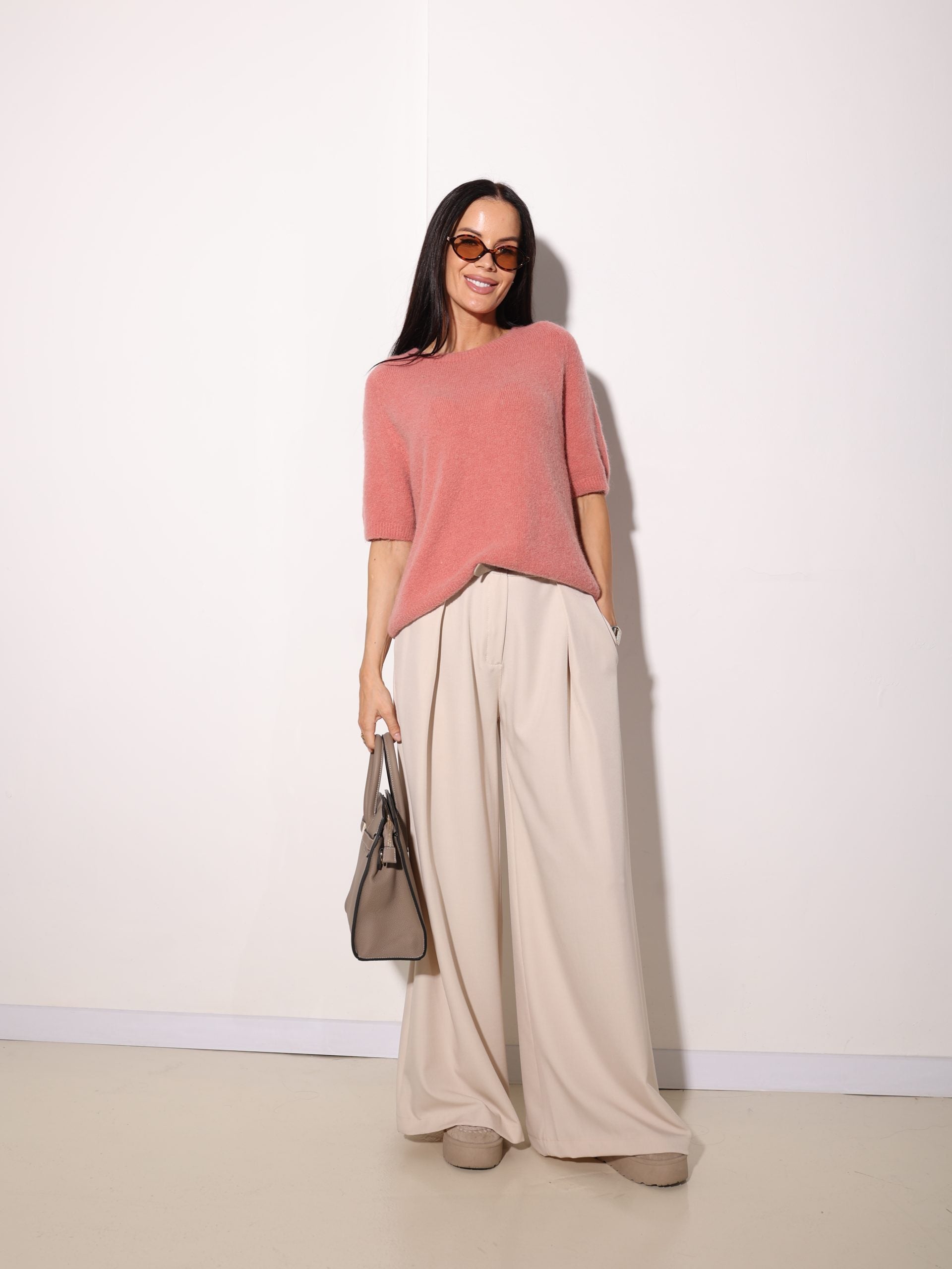 Bēšas, klasiska tipa, taisna piegriezuma bikses - 16013