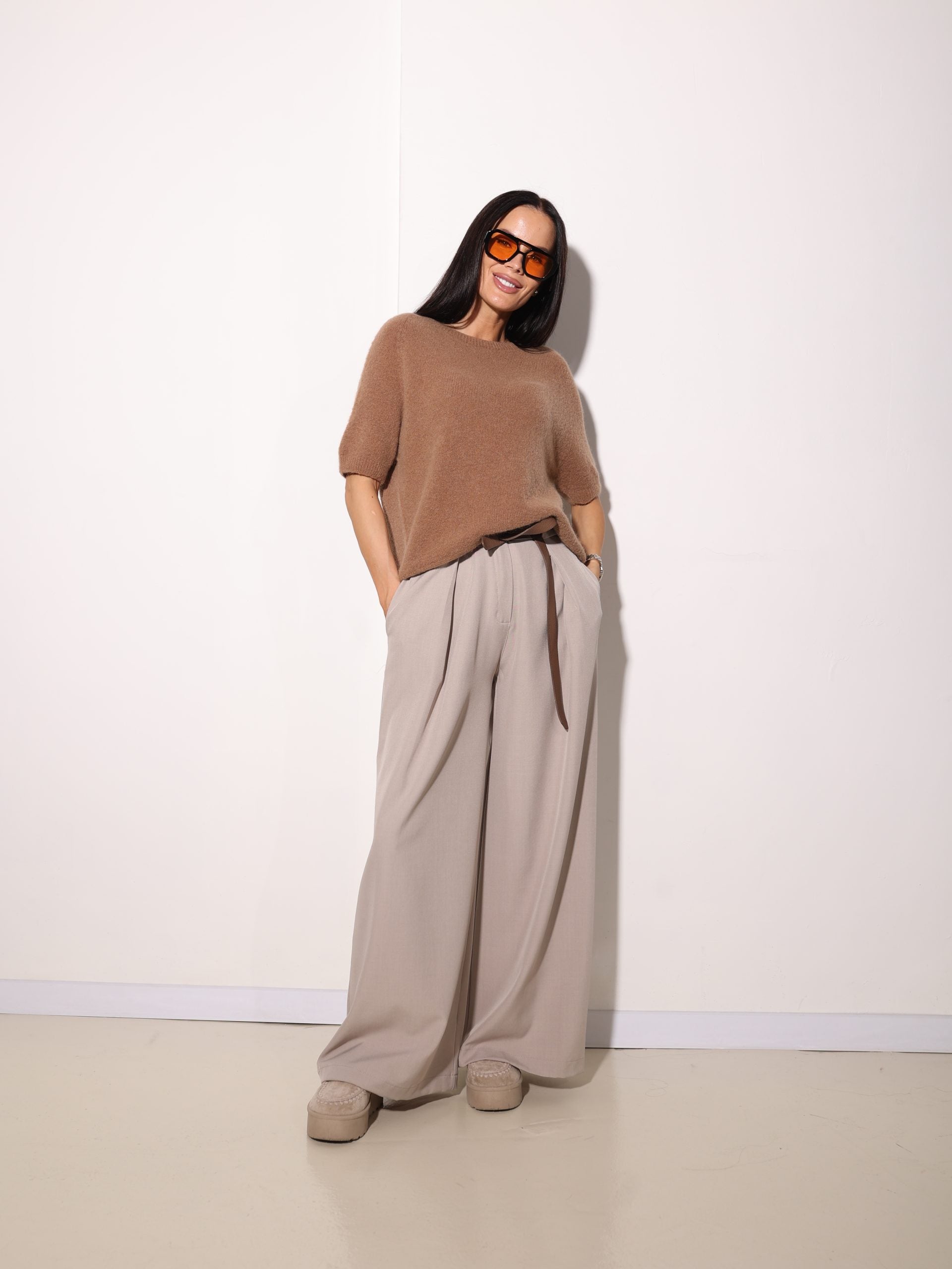 Taupe, klasiska tipa, taisna piegriezuma bikses - 16014