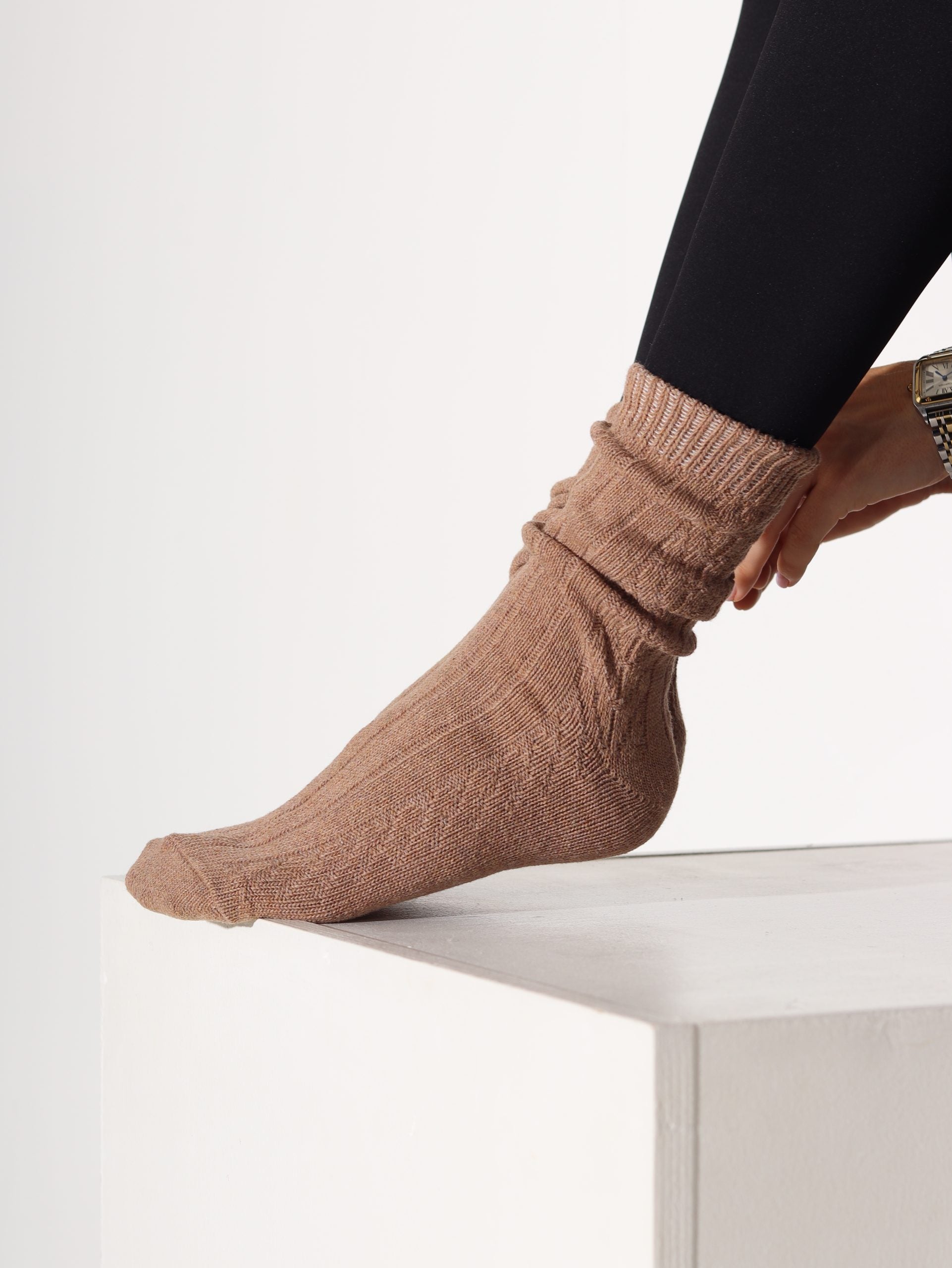 Alpakas pusgarās zeķes 3in1 (pelēks+camel+t.brūns) - 16878