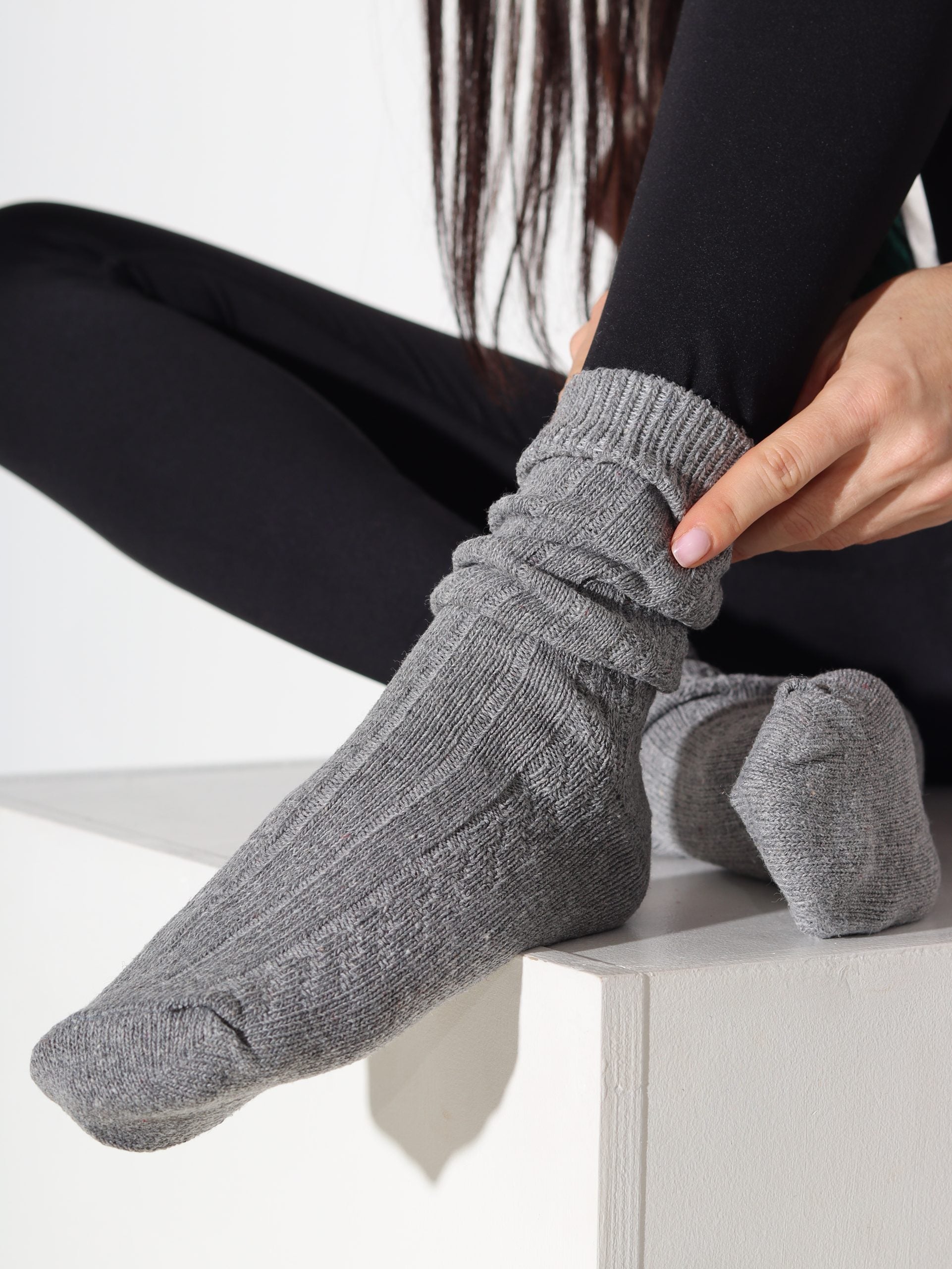 Alpakas pusgarās zeķes 3in1 (pelēks+camel+t.brūns) - 16878