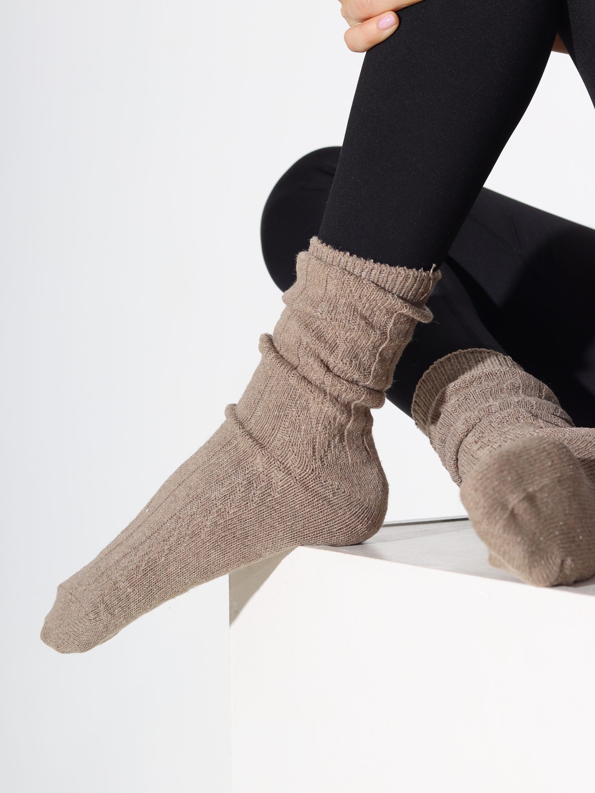 Alpakas pusgarās zeķes 3in1 (pelēks+taupe+brūns) - 16877