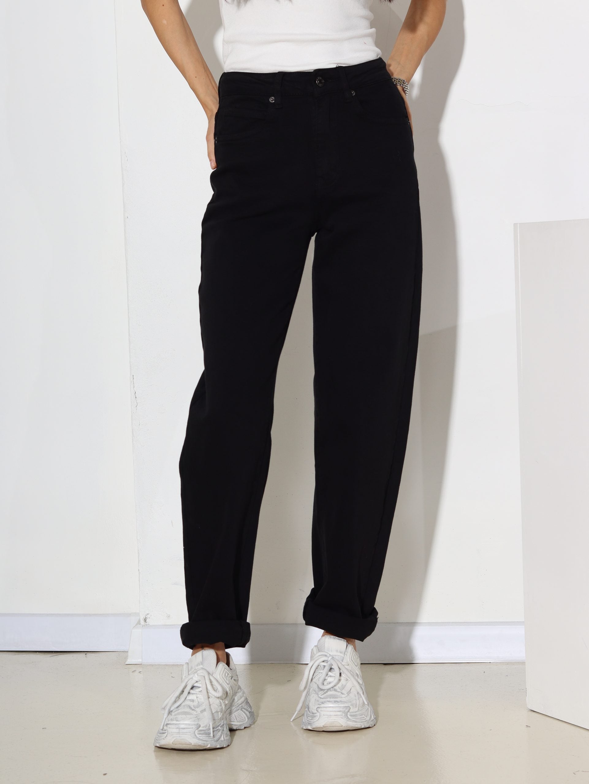 Melnas 'Mom fit' džinsa bikses, Laulia - 16449