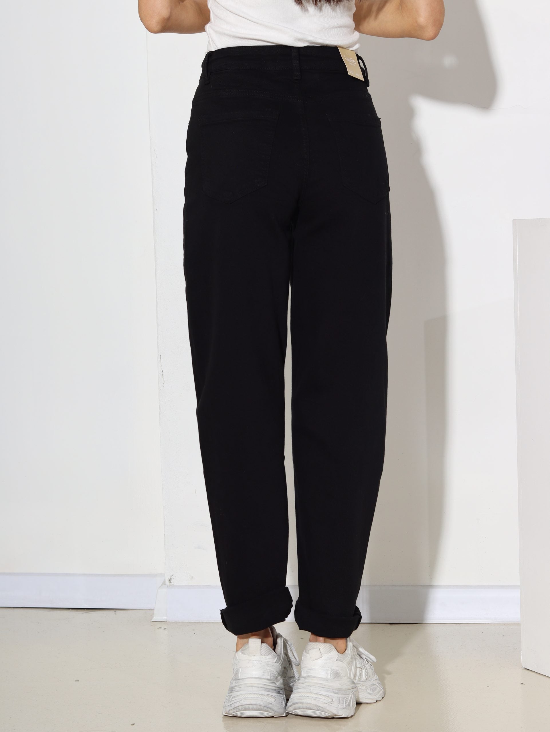 Melnas 'Mom fit' džinsa bikses, Laulia - 16449