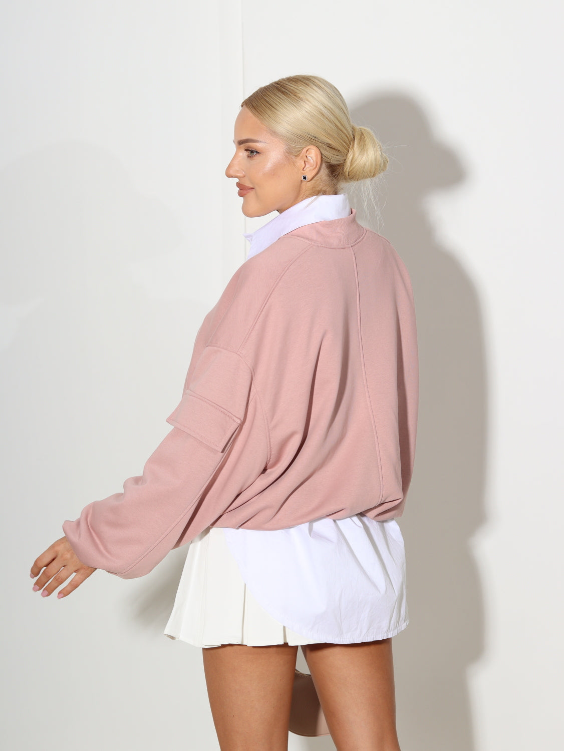 T.rozā auduma bomber tipa virsjaka - 14544