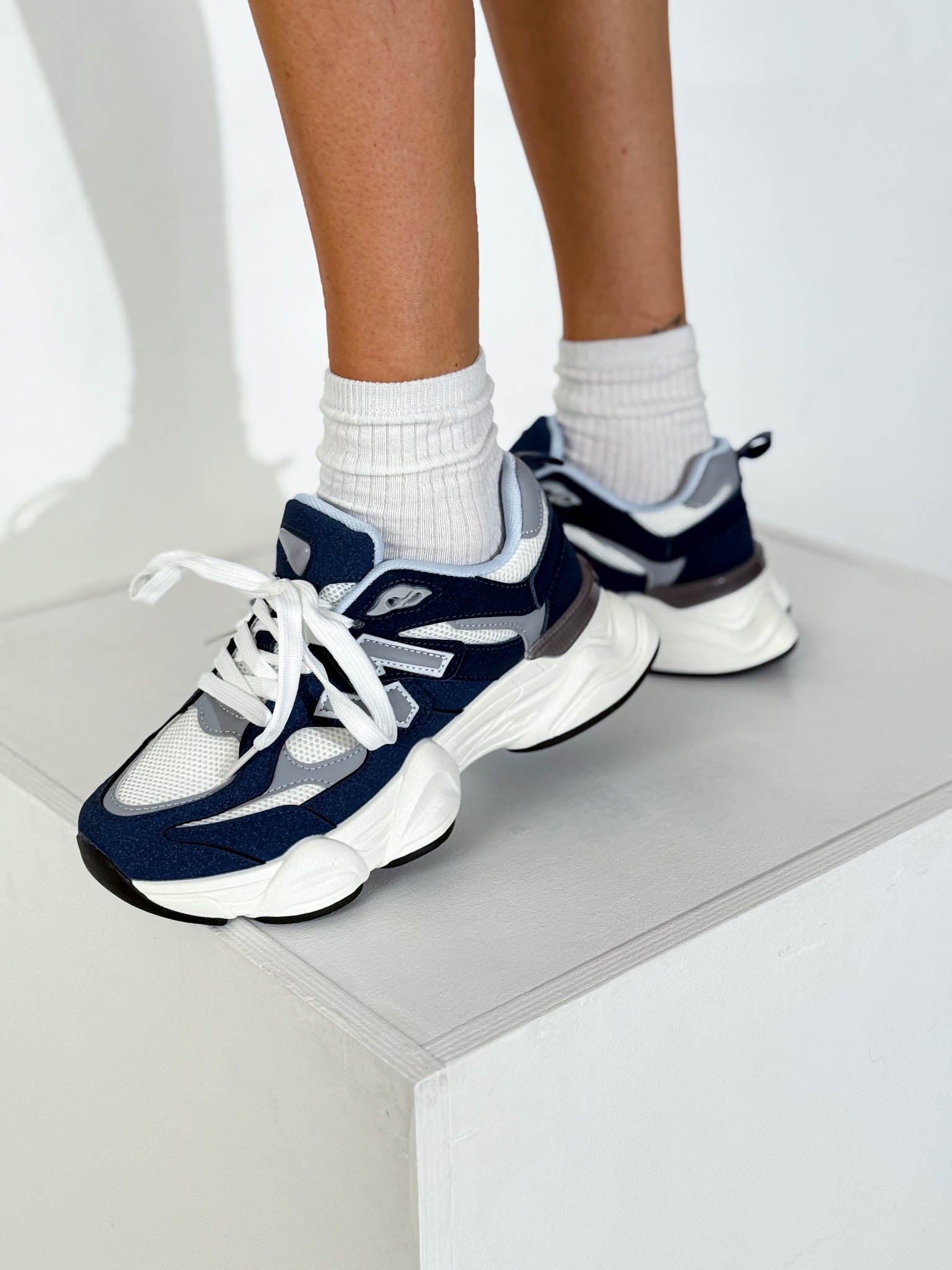 Zili ar baltu zoli, sportiska stila apavi 'N' - 16047