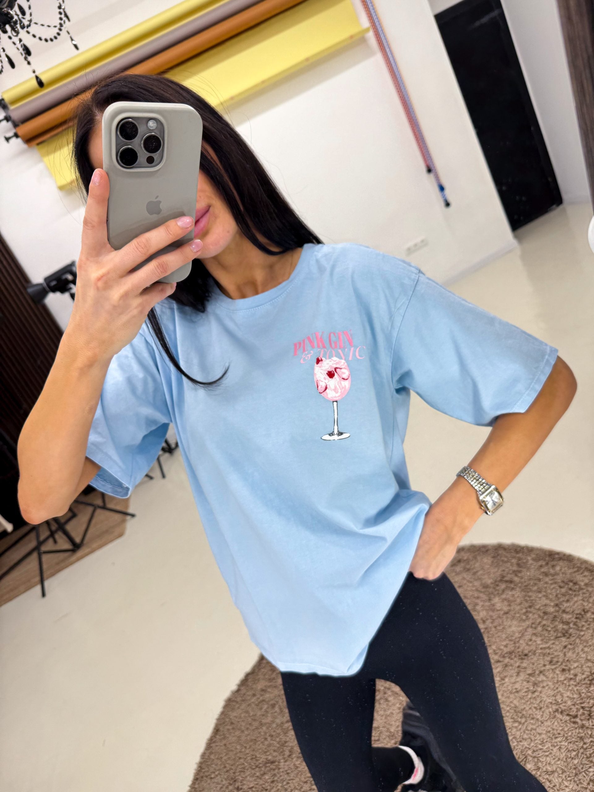 Zils tops ''Pink Gin&Tonik" - 14562