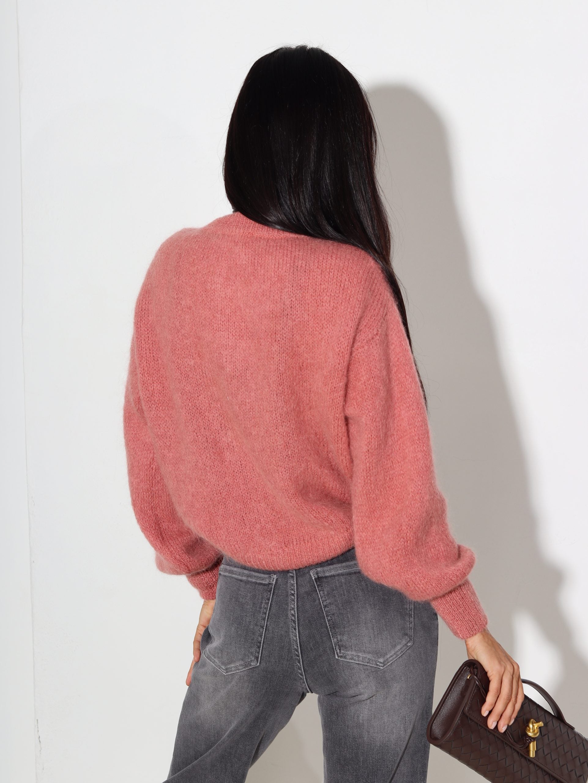 Veci rozā jaciņa bez kapuces ar rāvējslēdzēju (mohēra sastāvā) - 16234