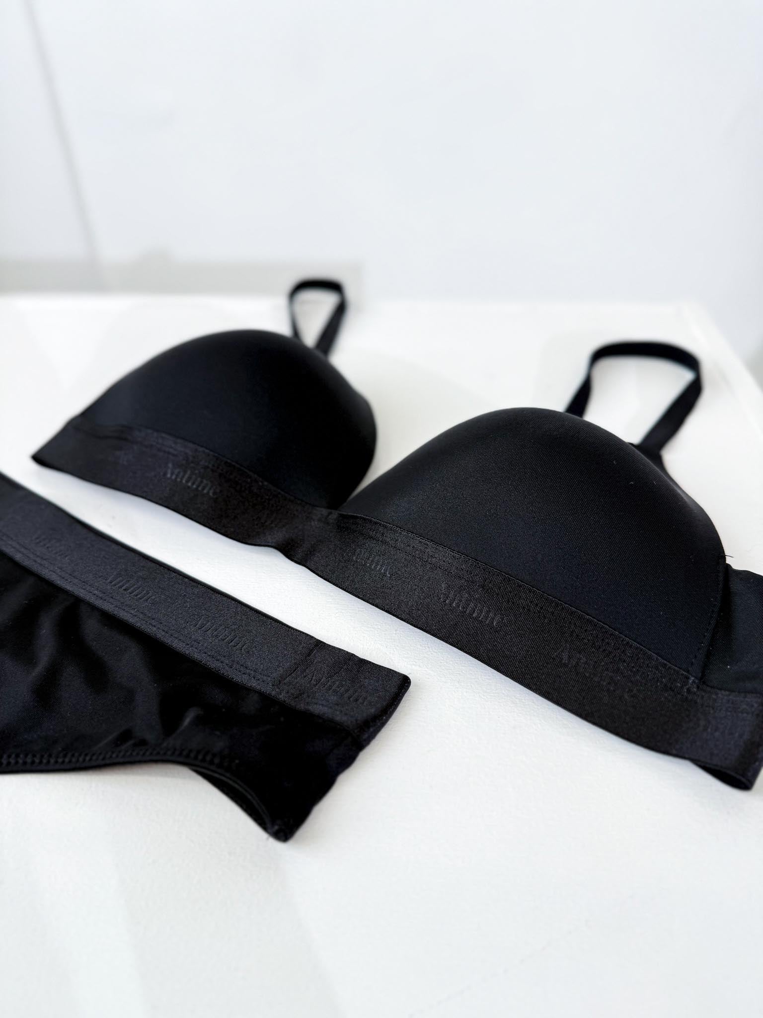 Melns, 2daļīgs ar platu gumiju veļas komplekts - 16100