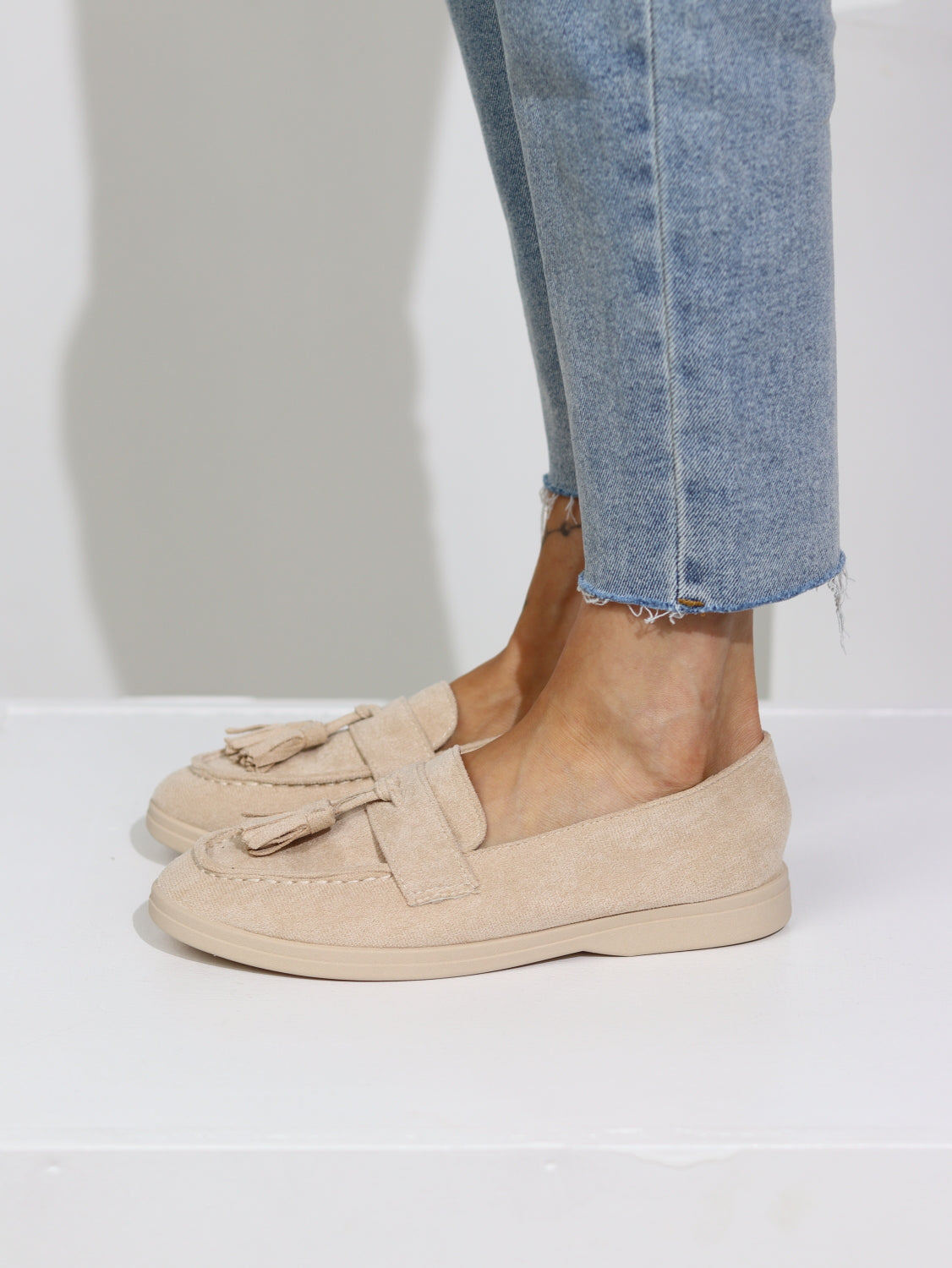 Bēši, mākslīgās zamšādas mokasīni - 15160