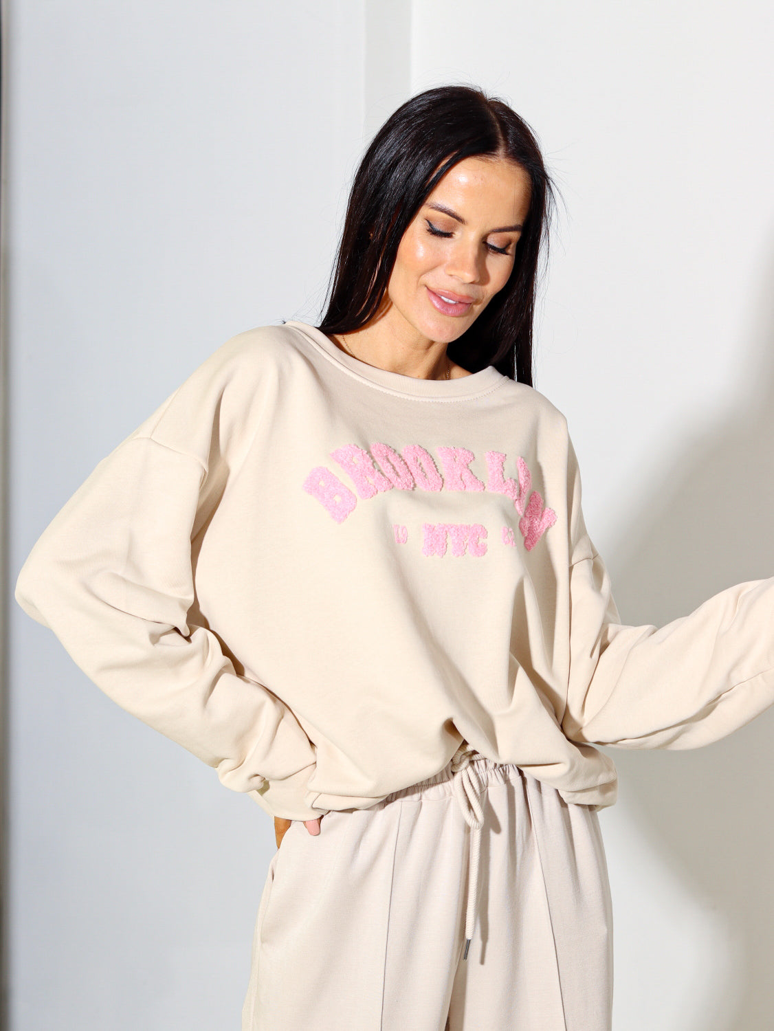 Bēšs ,Brooklyn' college džemperis - 14090