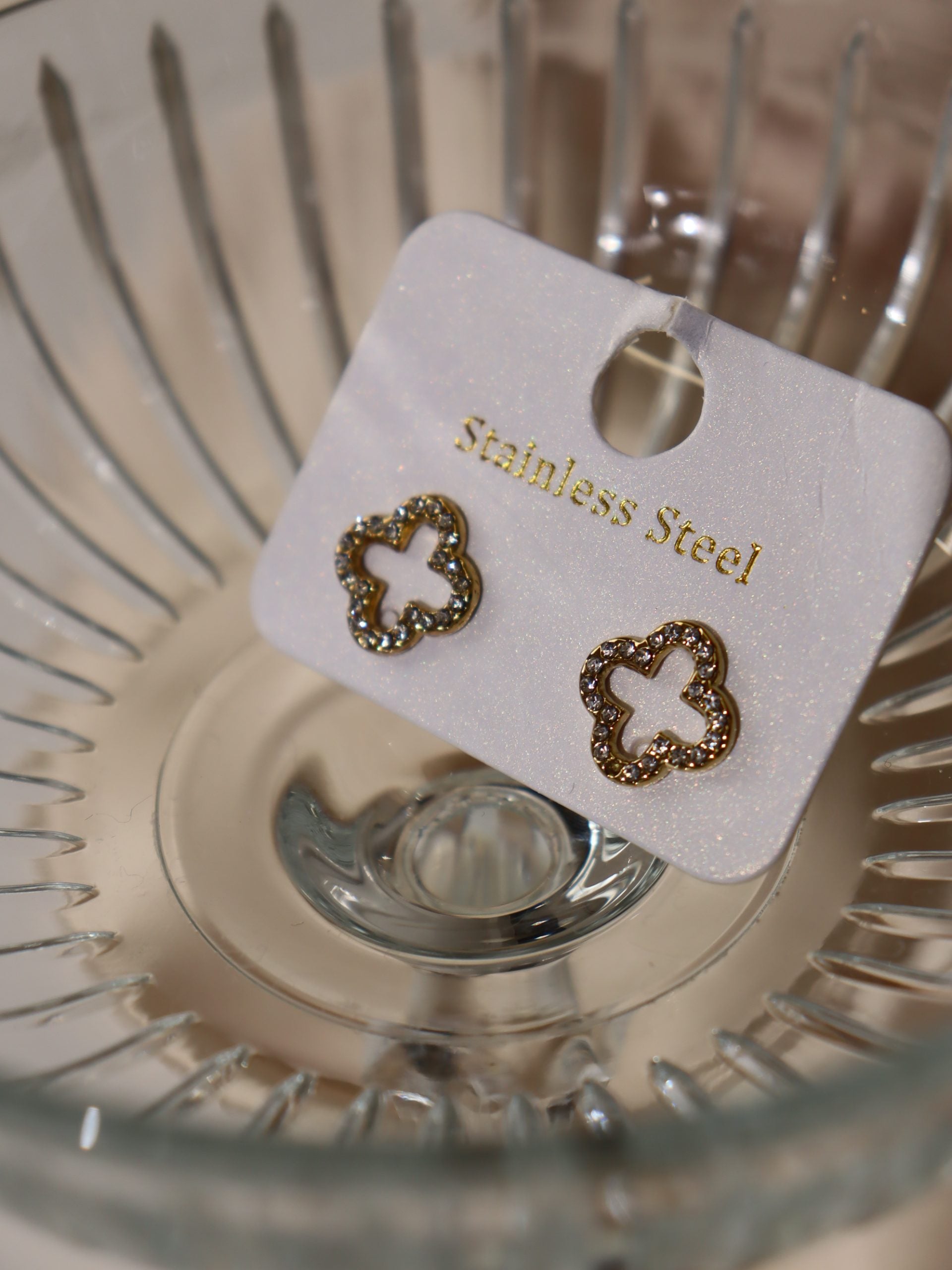 Zelta krāsas auskari "Klasika" - 17162