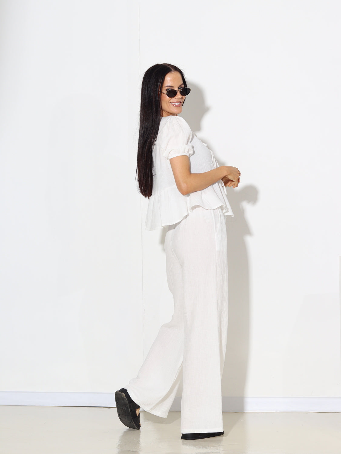 Balts muslīna 2daļīgs komplekts - 15209