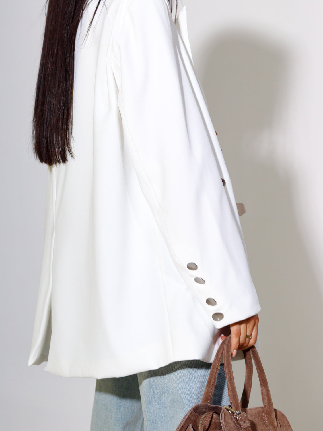 Balta žakete ar pogām - 14130