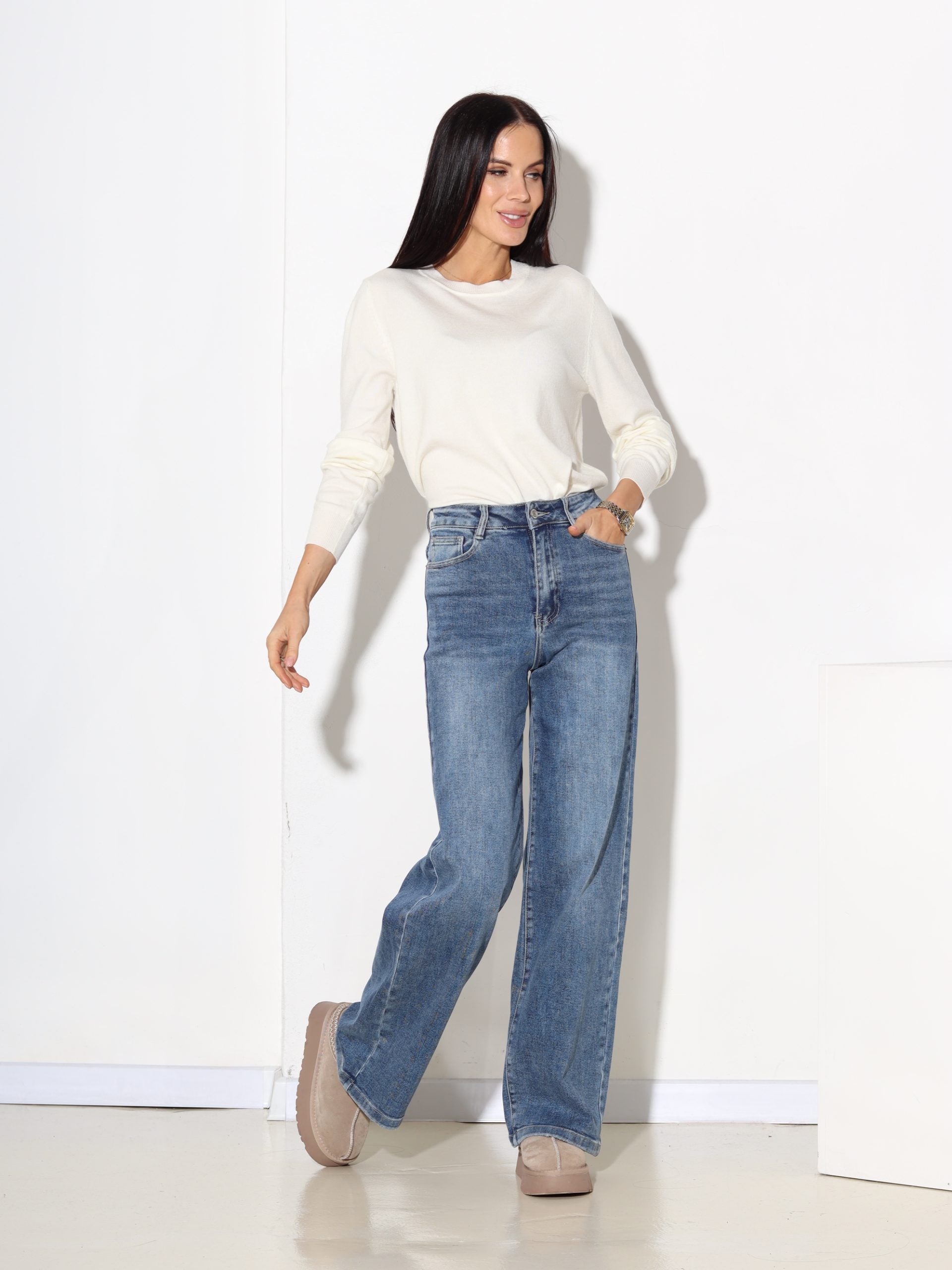 Zilas džinsa bikses 'Full length' modelis (Laulia) - 17224