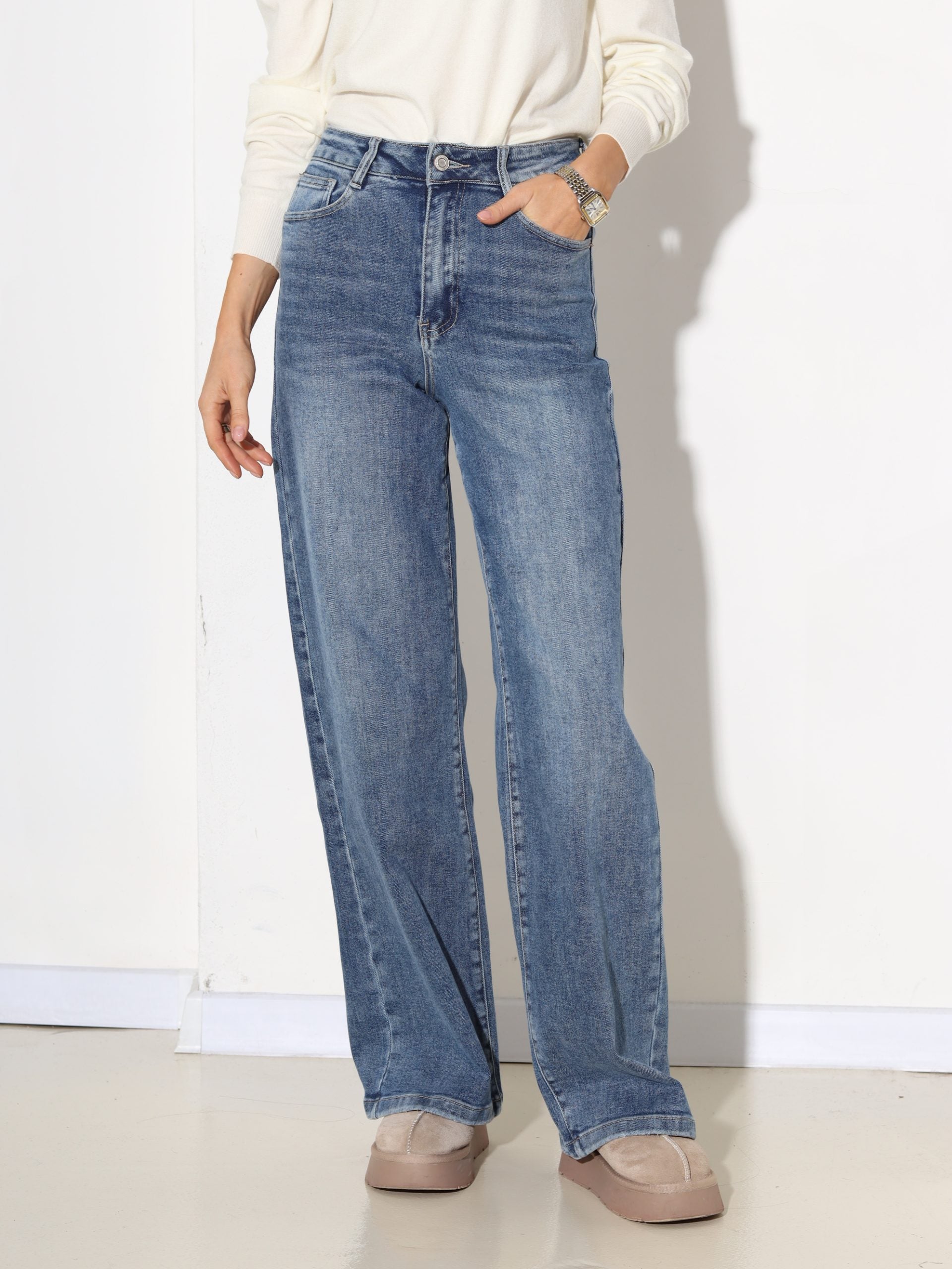 Zilas džinsa bikses 'Full length' modelis (Laulia) - 17224