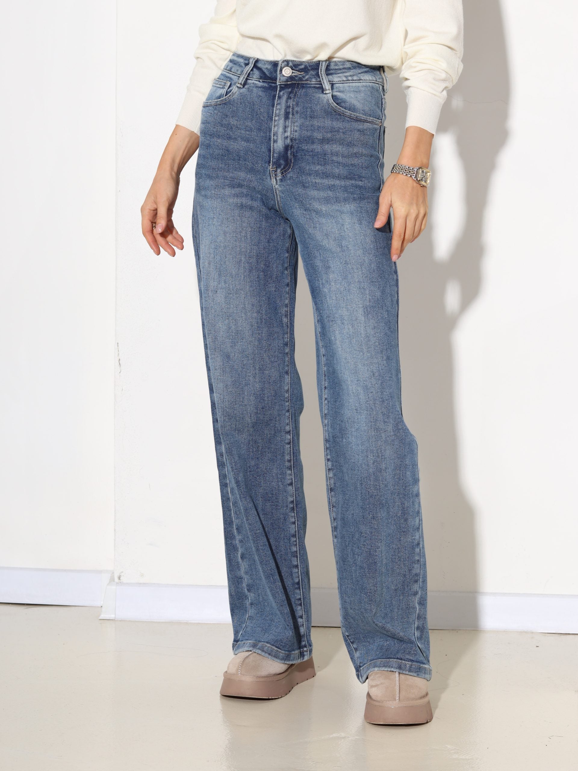 Zilas džinsa bikses 'Full length' modelis (Laulia) - 17224