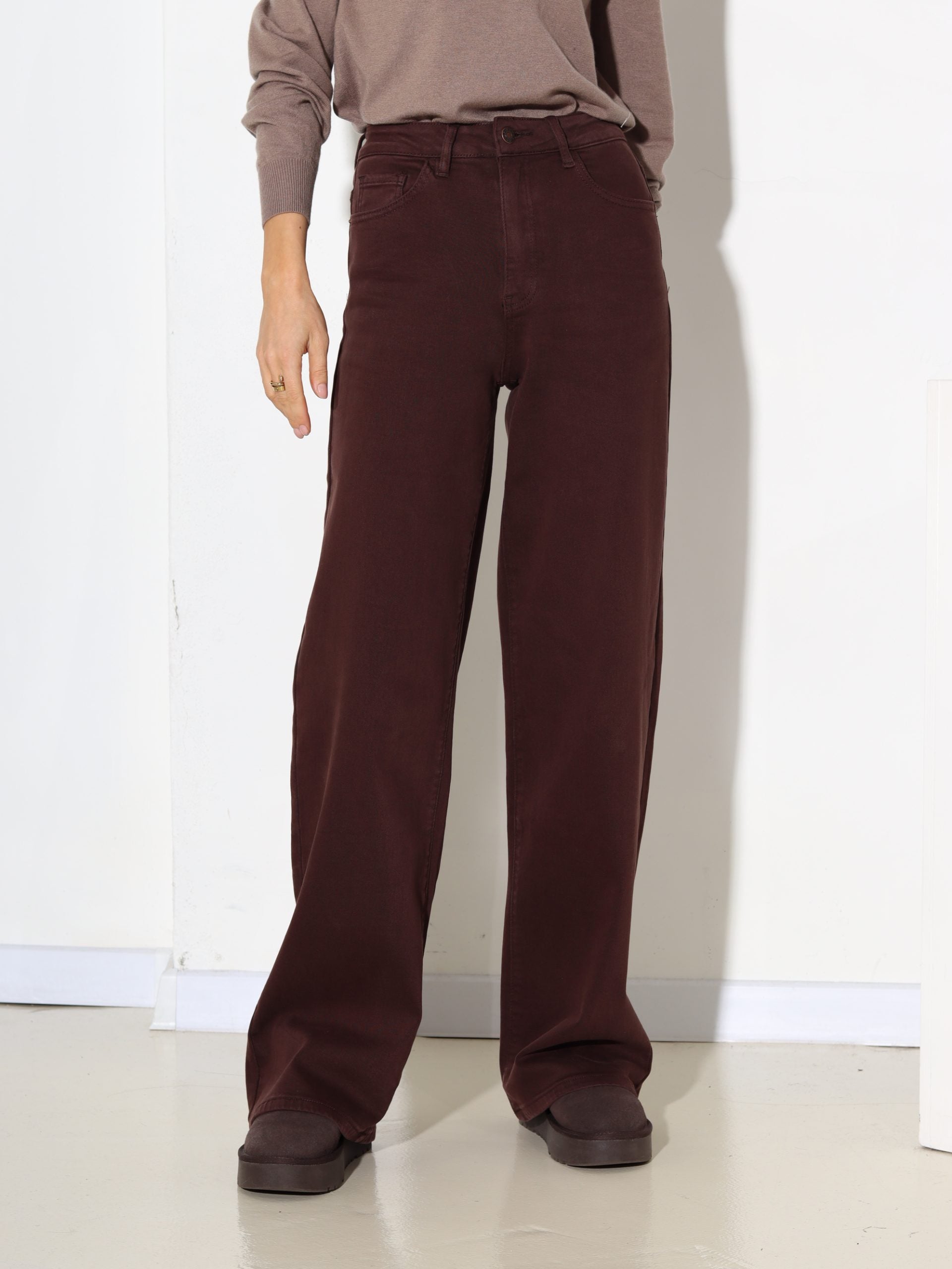 Brūnas džinsa bikses 'Full length' modelis (Laulia) - 17225