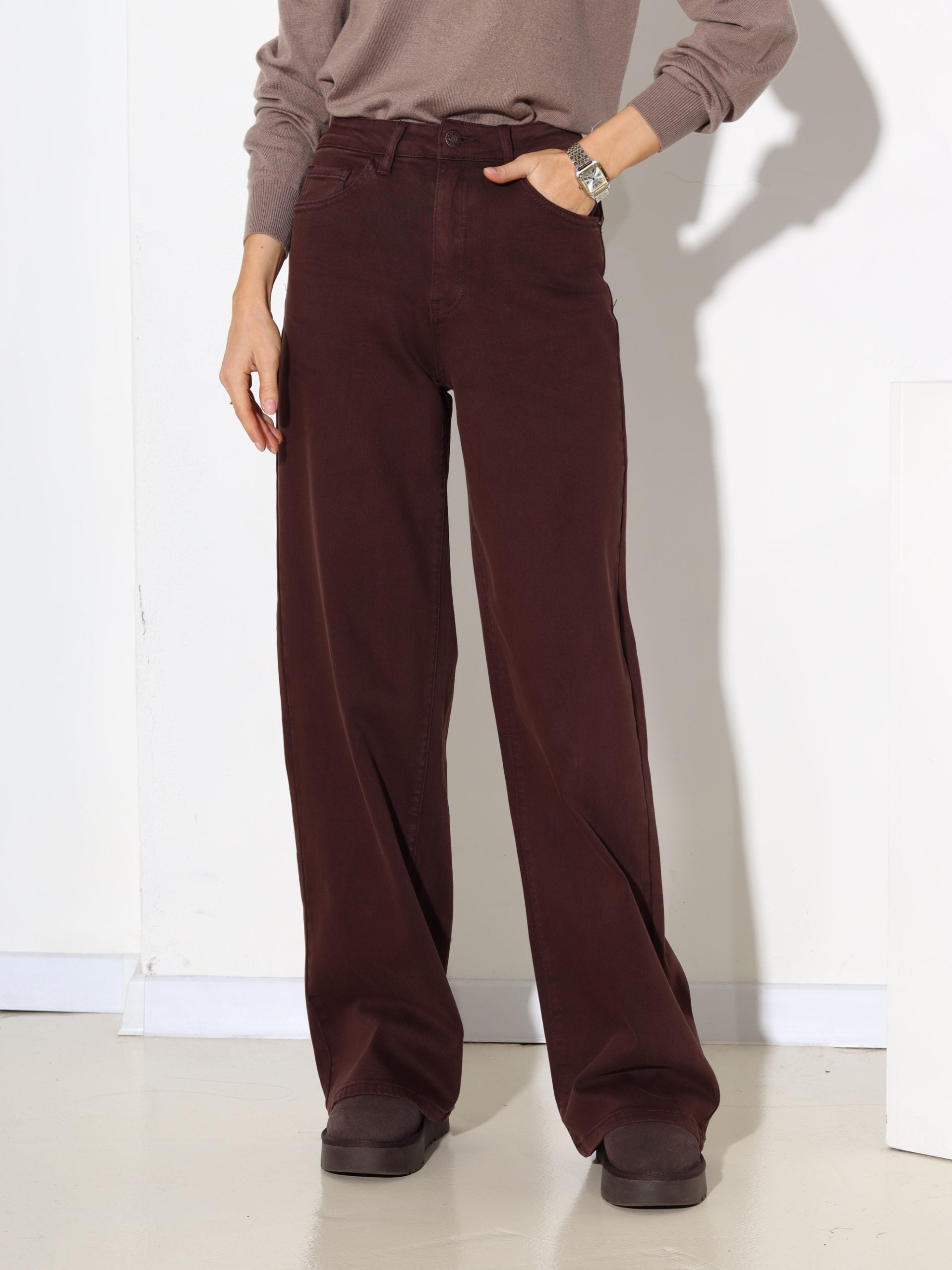 Brūnas džinsa bikses 'Full length' modelis (Laulia) - 17225