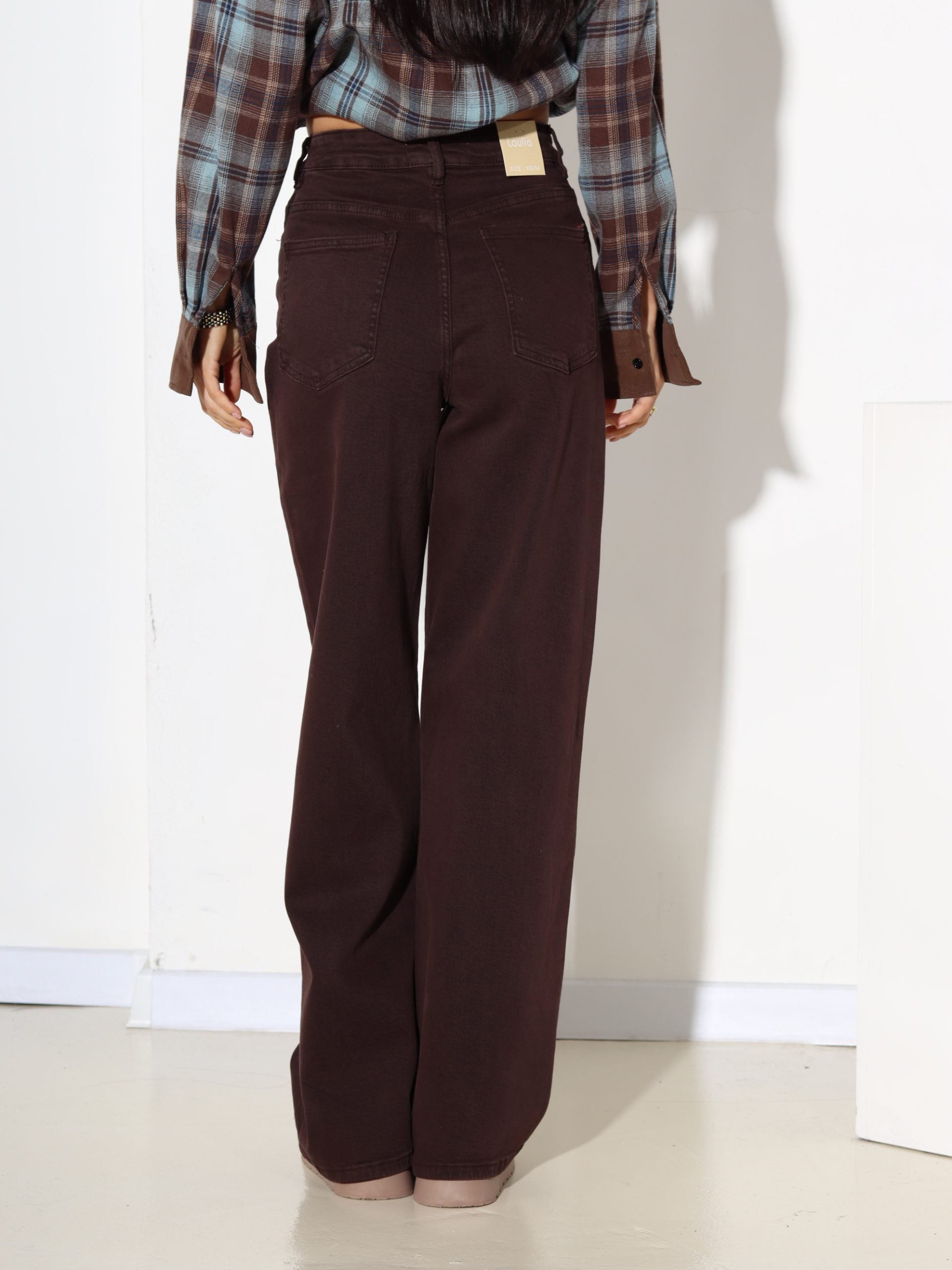 Brūnas 'Laulia' lielizmēra džinsa bikses - 17229