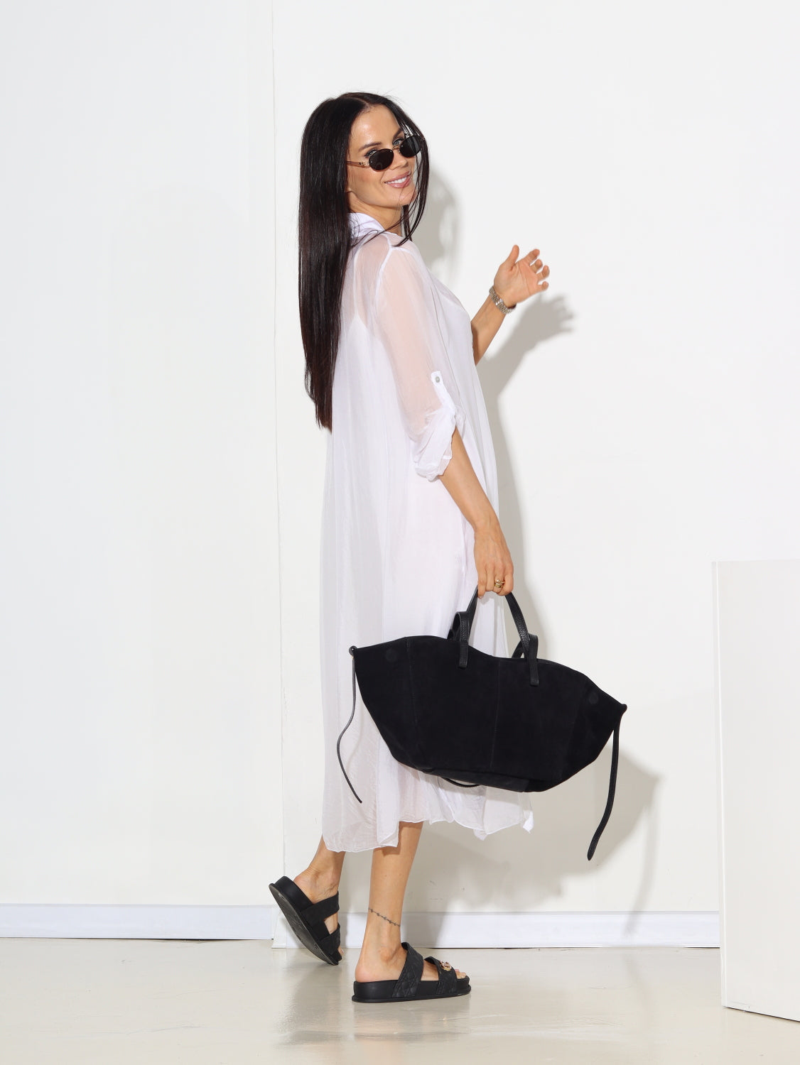 Balta gara kreklkleita ar apakškleitu - 15347