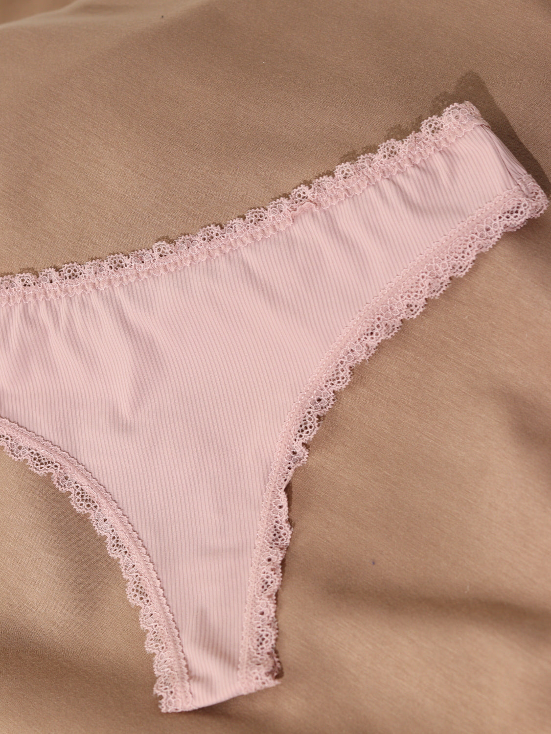 Rozā string biksītes ar mežģīņu maliņu - 16207
